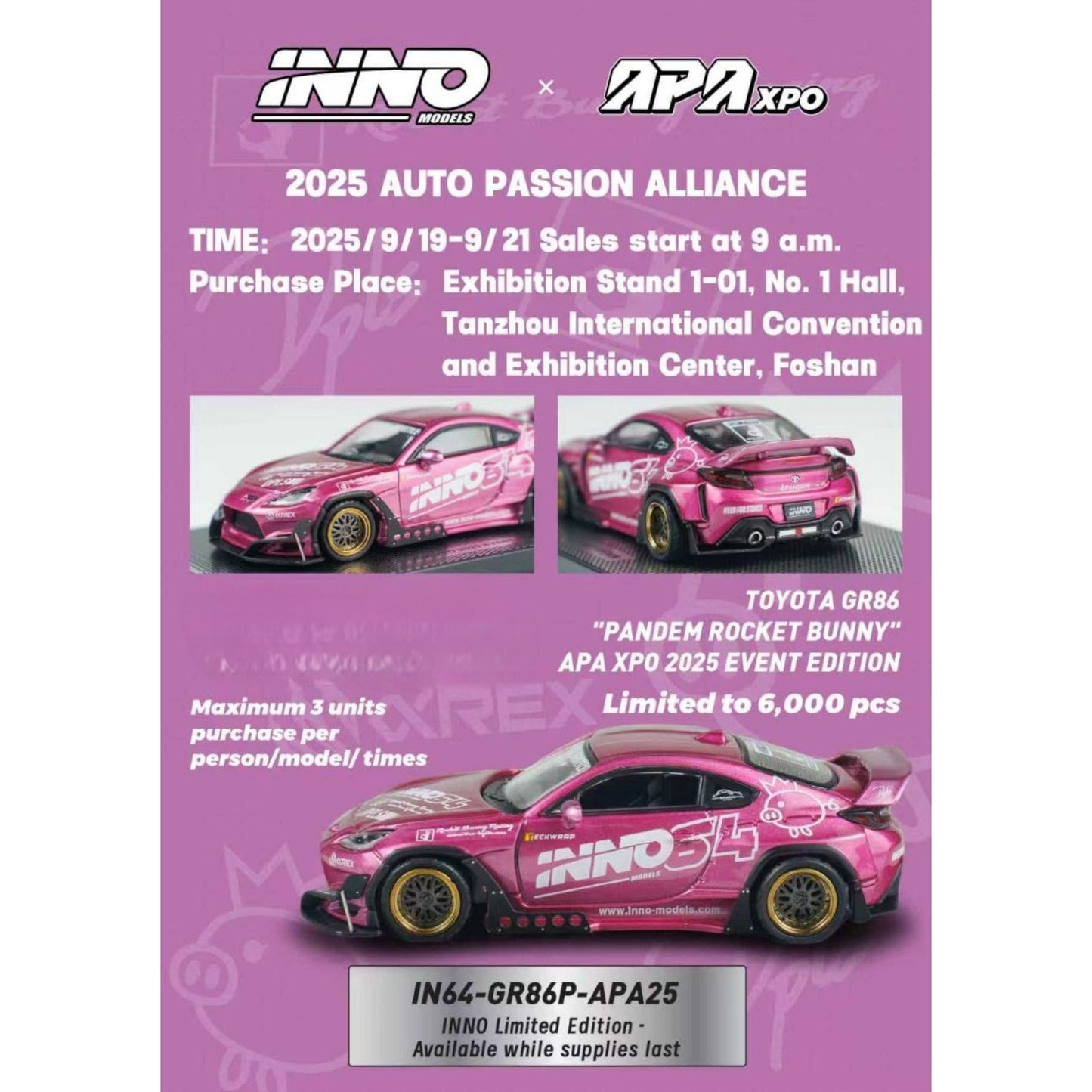 INNO64 - Toyota GR86 Pandem Rocket Bunny - APA XPO 2025 Event Edition - IN64-GR86P-APA25