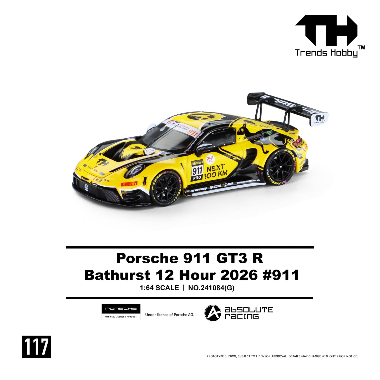 Trends Hobby - Pre-Order - Porsche 911 GT3 R B12H 2026 #911 - 241084(G)