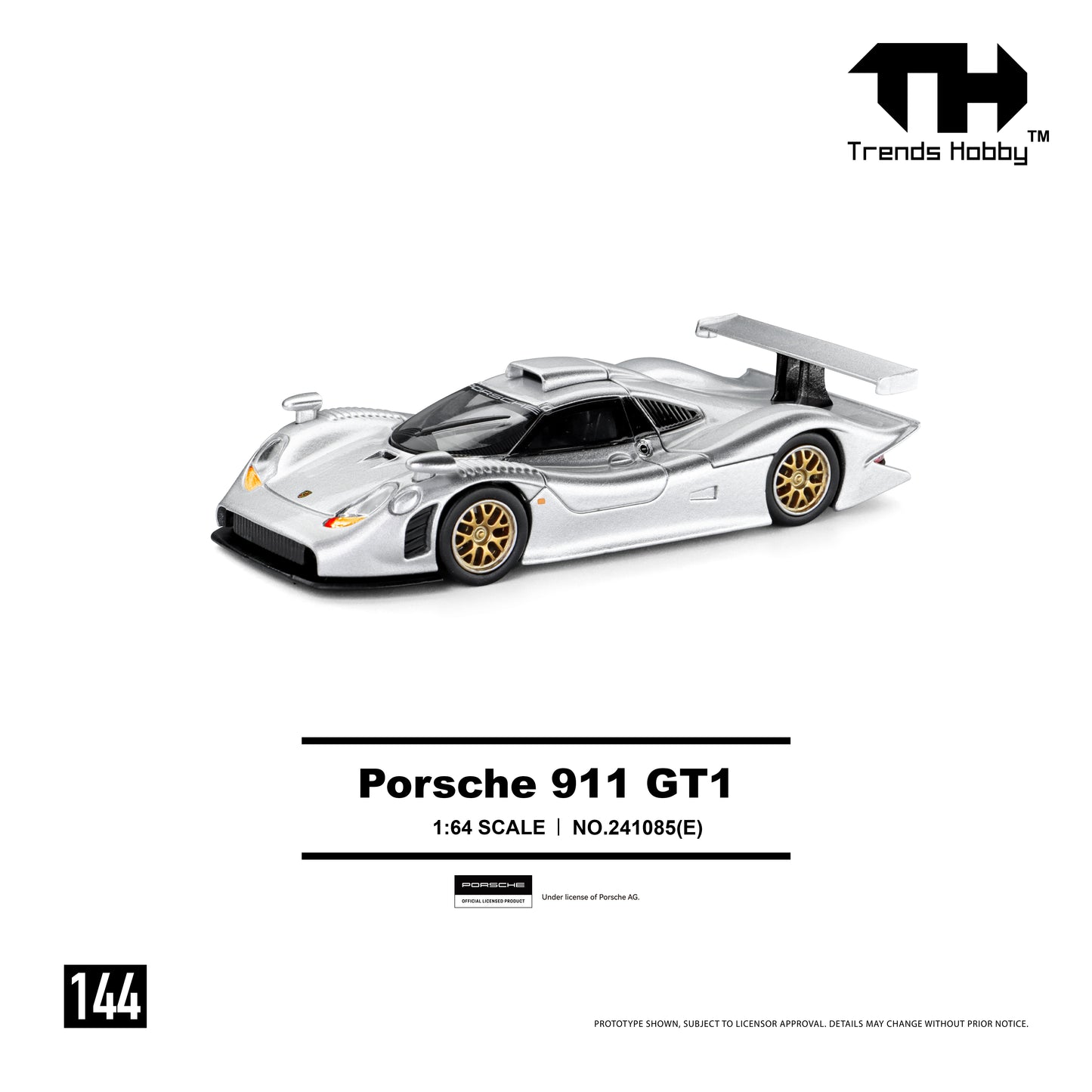 Trends Hobby - Pre-Order - Porsche 911 GT1, silver - 241085(E)