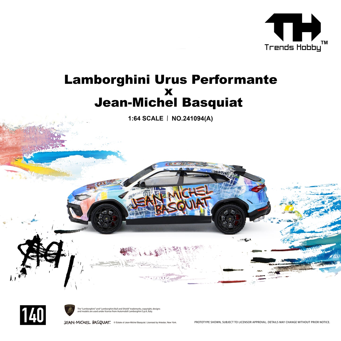 Trends Hobby - Pre-Order - Lamborghini Urus Performante x Jean-Michel Basquiat White/Blue - 241094(A)