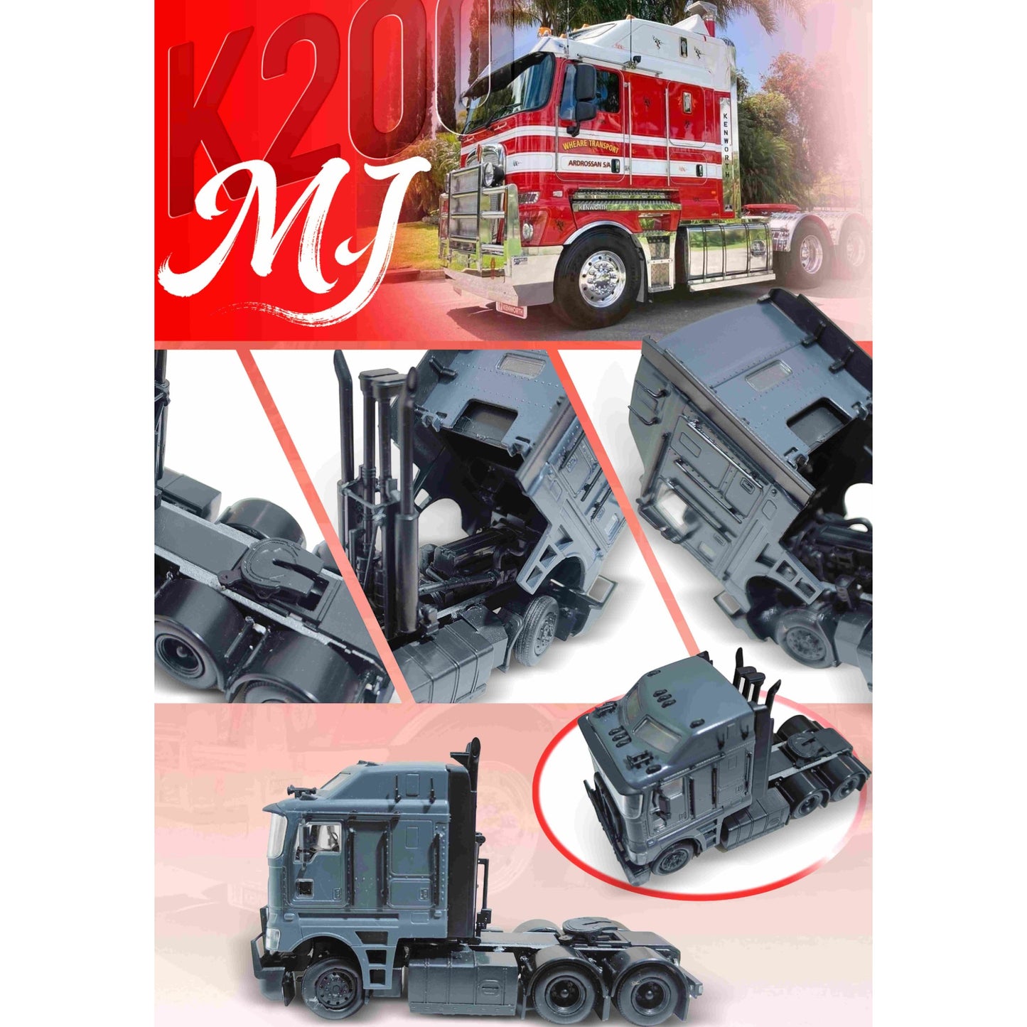 MJ Model - Pre-Order - Kenworth K200 Tuck, black - MJ64-K200-BLK