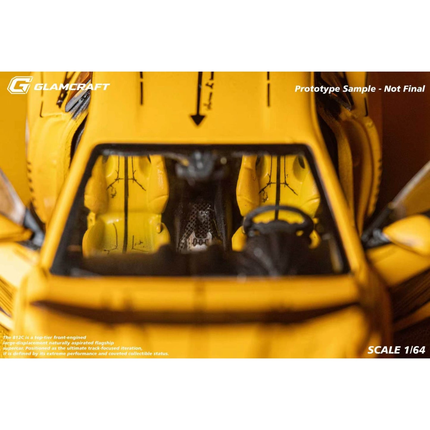 GlamArt - Pre-Order - 812 Competizione, Sketch Yellow - GMC64-812C-SYL