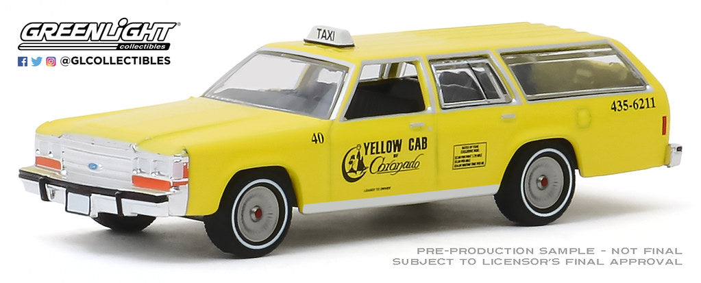 Greenlight - 1988 Ford LTD Crown Victoria - Yellow Cab of Coronado, California - 30122 - 1:64 - Hobby Exclusive