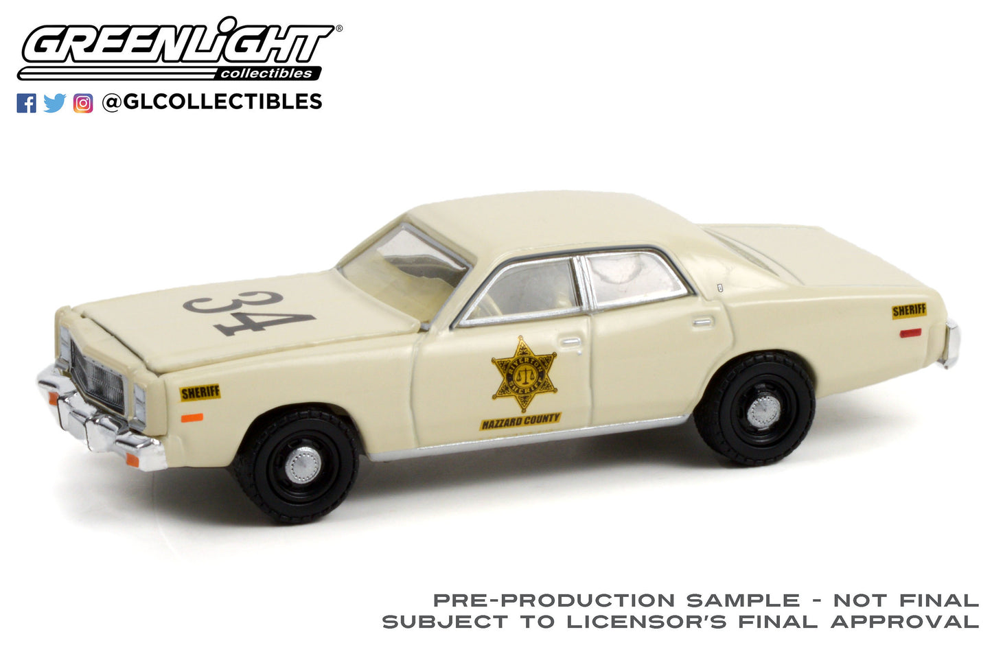 Greenlight - 1977 Plymouth Fury Sheriff *Hazzard County* - 30316 - Hobby Exclusive