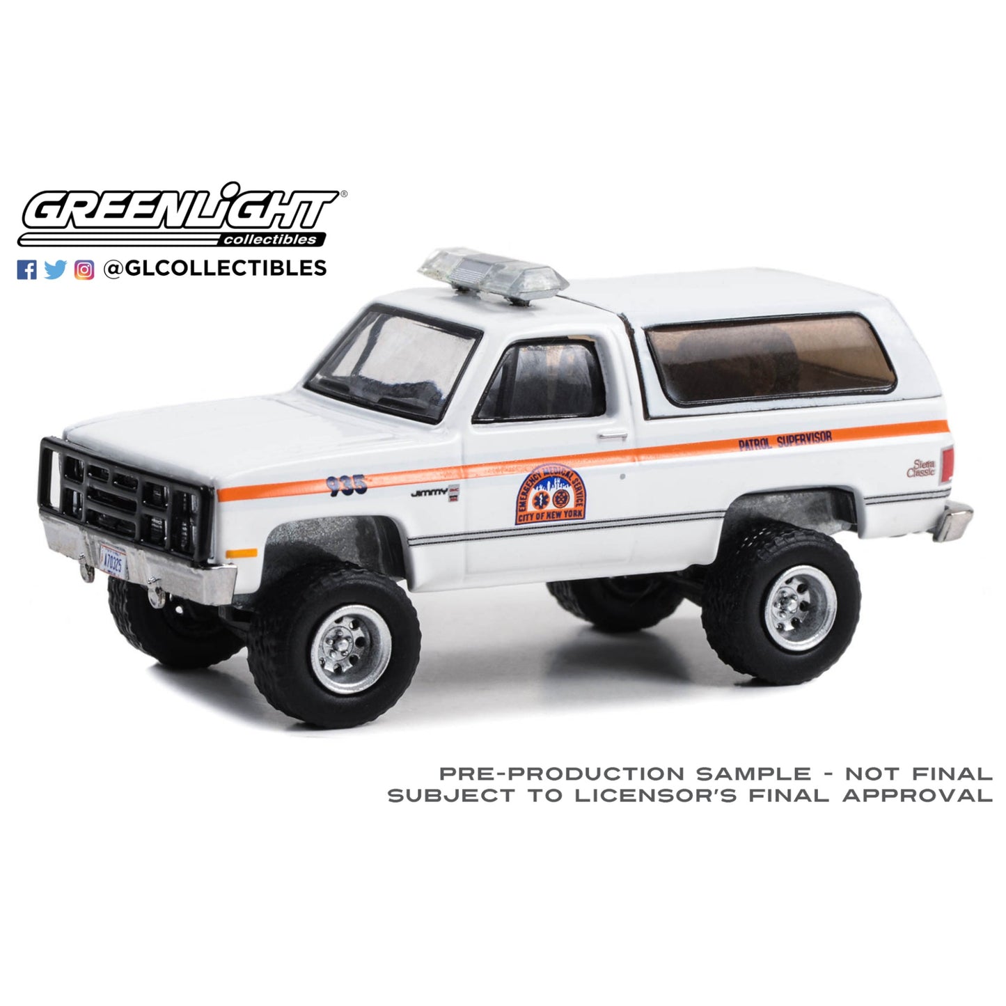 Greenlight - 1986 GMC Jimmy NYC EMS Patrol Supervisor - 30445 - Hobby Exclusive