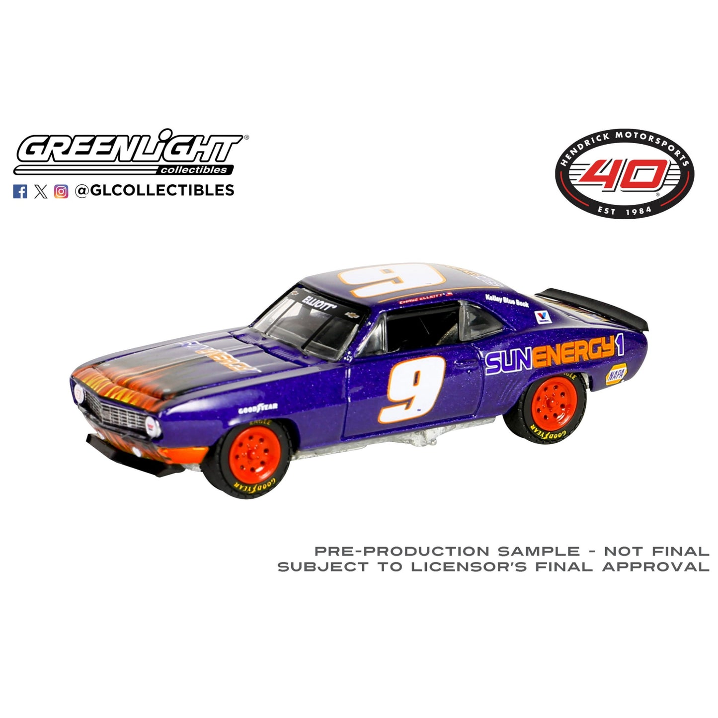 Greenlight - 1969 Chevrolet Camaro Chase Elliott/Hendrick - 30494 - Hobby Exclusive