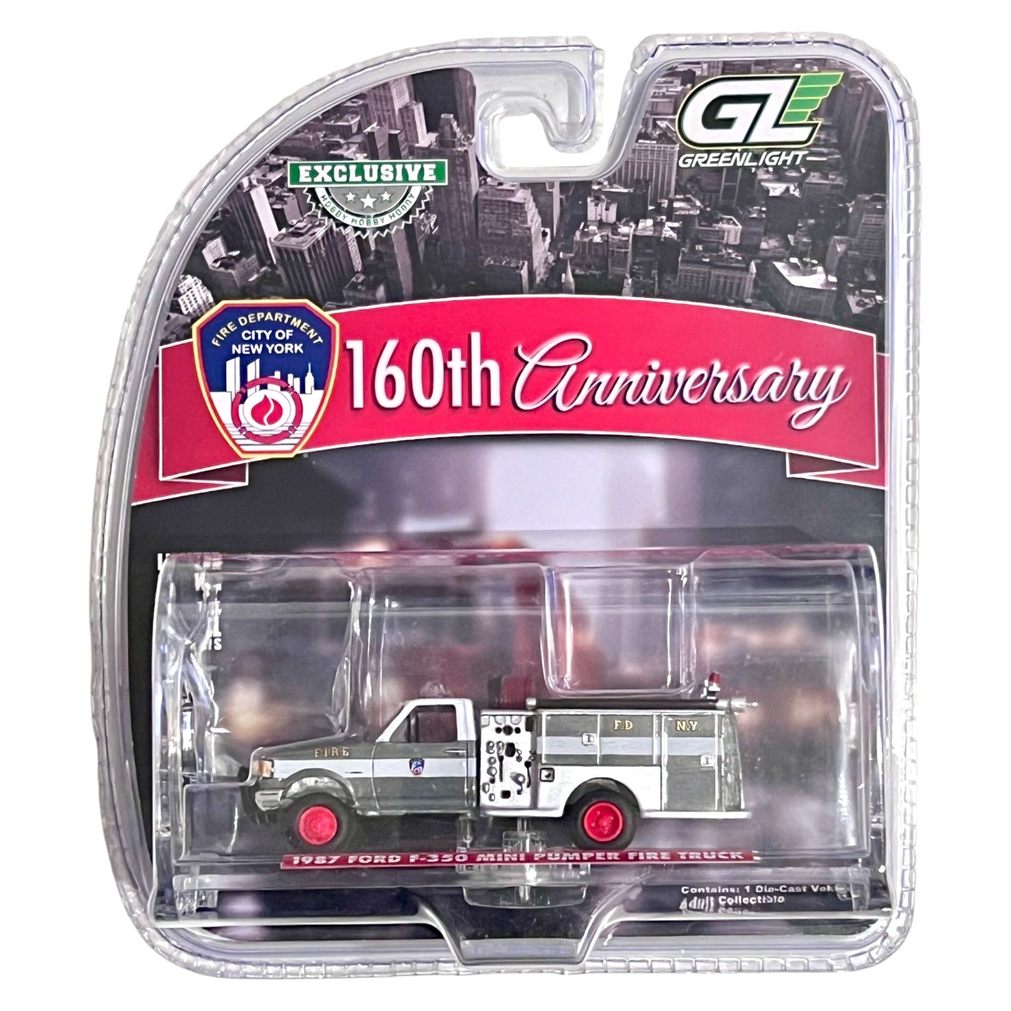 Greenlight - 1987 Ford F-350 Mini Pumper Fire Truck *FDNY*, Chase Car - 30500 - Hobby Exclusive