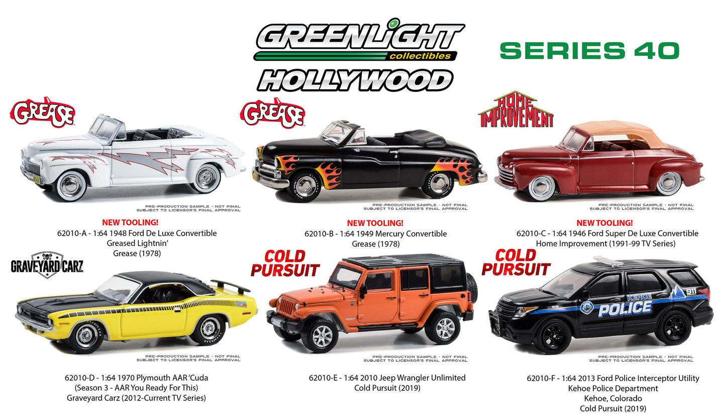 Greenlight - 1949 Mercury Convertible - Grease - 62010-B - Hollywood 40