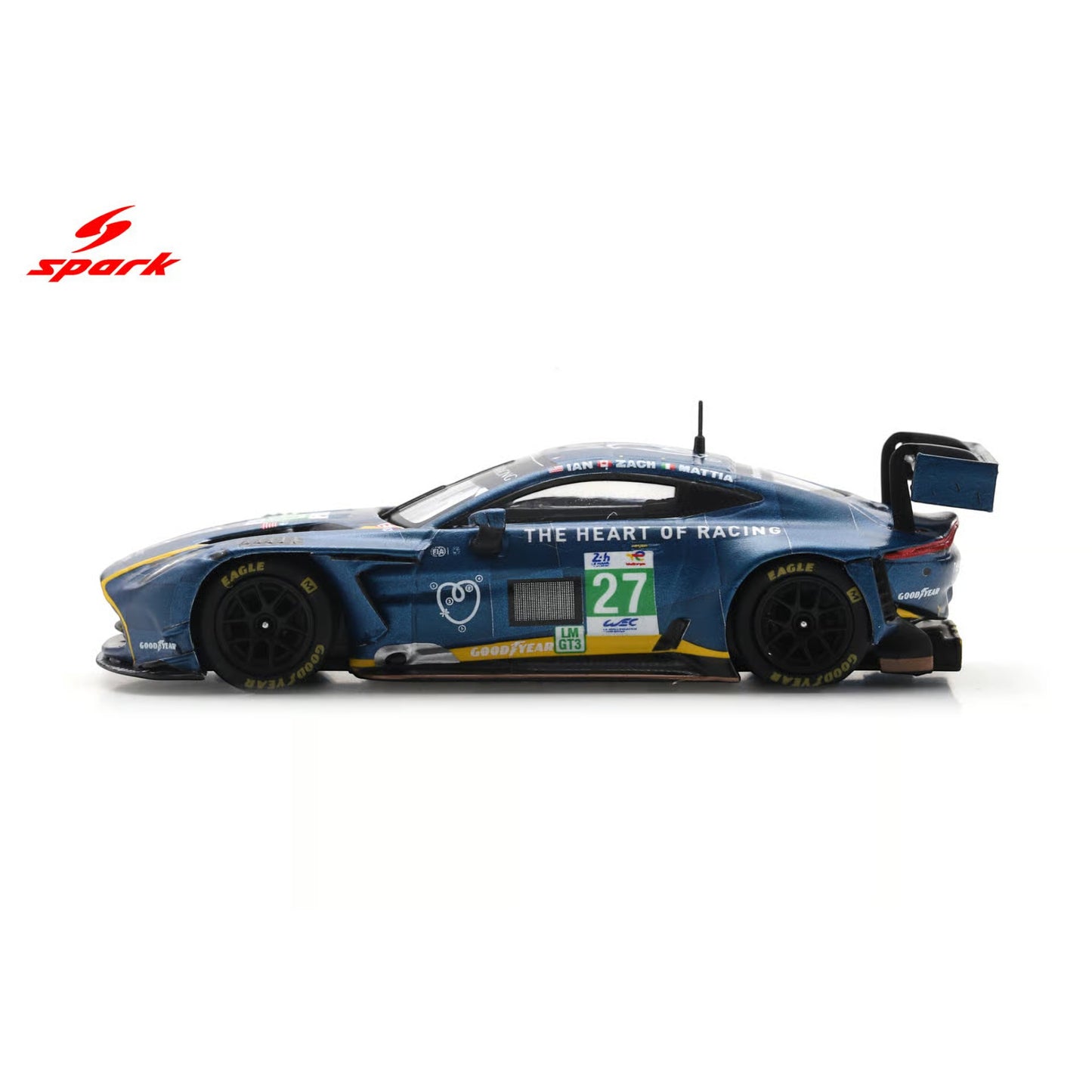 Spark 1:64 - Pre-Order - Aston Martin Vantage AMR LMGT3 No.27 HEART OF RACING TEAM Le Mans 24H 2025 I. James - M. Drudi - Z. Robichon - 64S072