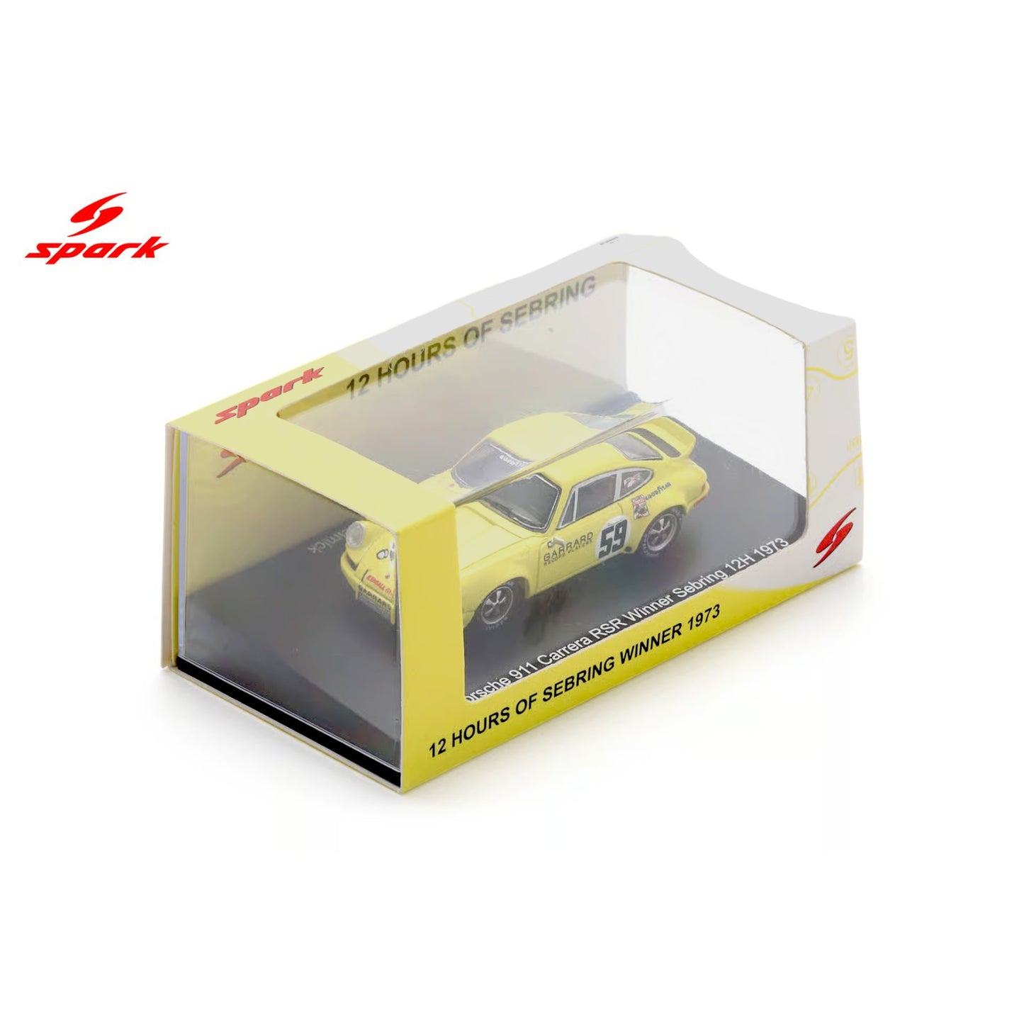 Spark 1:64 - Pre-Order - Porsche Carrera RSR No.59 Winner Sebring 12H 1973 P. Gregg - H. Haywood - D. Helmick - 64SE73