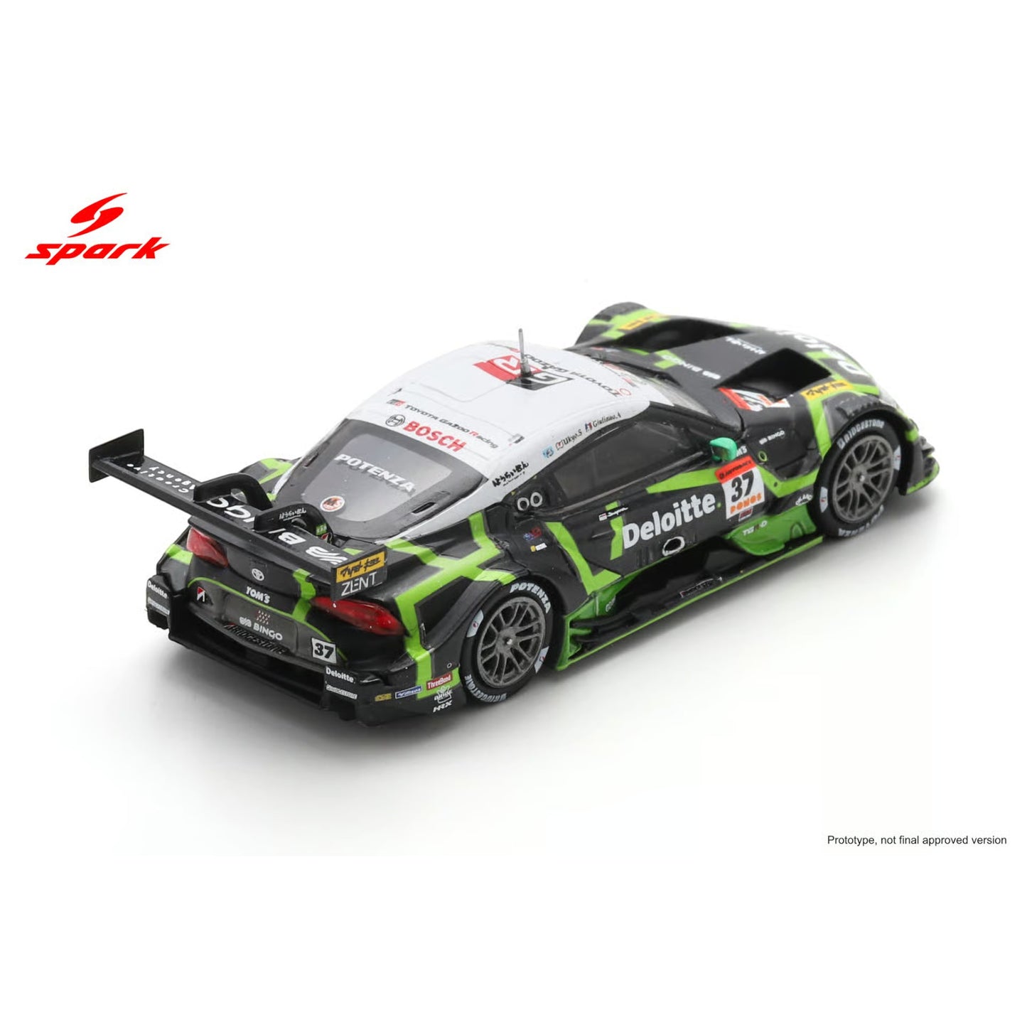 Spark 1:64 - Pre-Order - Deloitte TOM'S GR Supra TGR TEAM Deloitte TOM'S No.37 GT500 SUPER GT 2025 U. Sasahara - G. Alesi - 64SGT25037