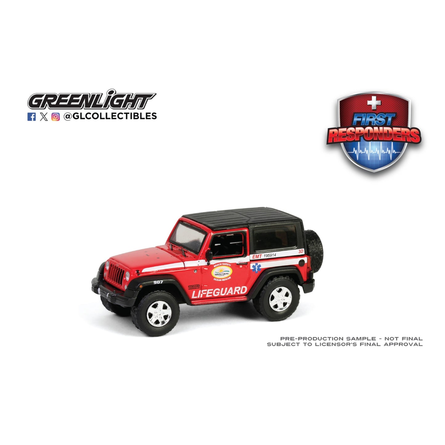 Greenlight - 2011 Jeep Wrangler Beach Lifeguard *First Responders 2* - 67060-E