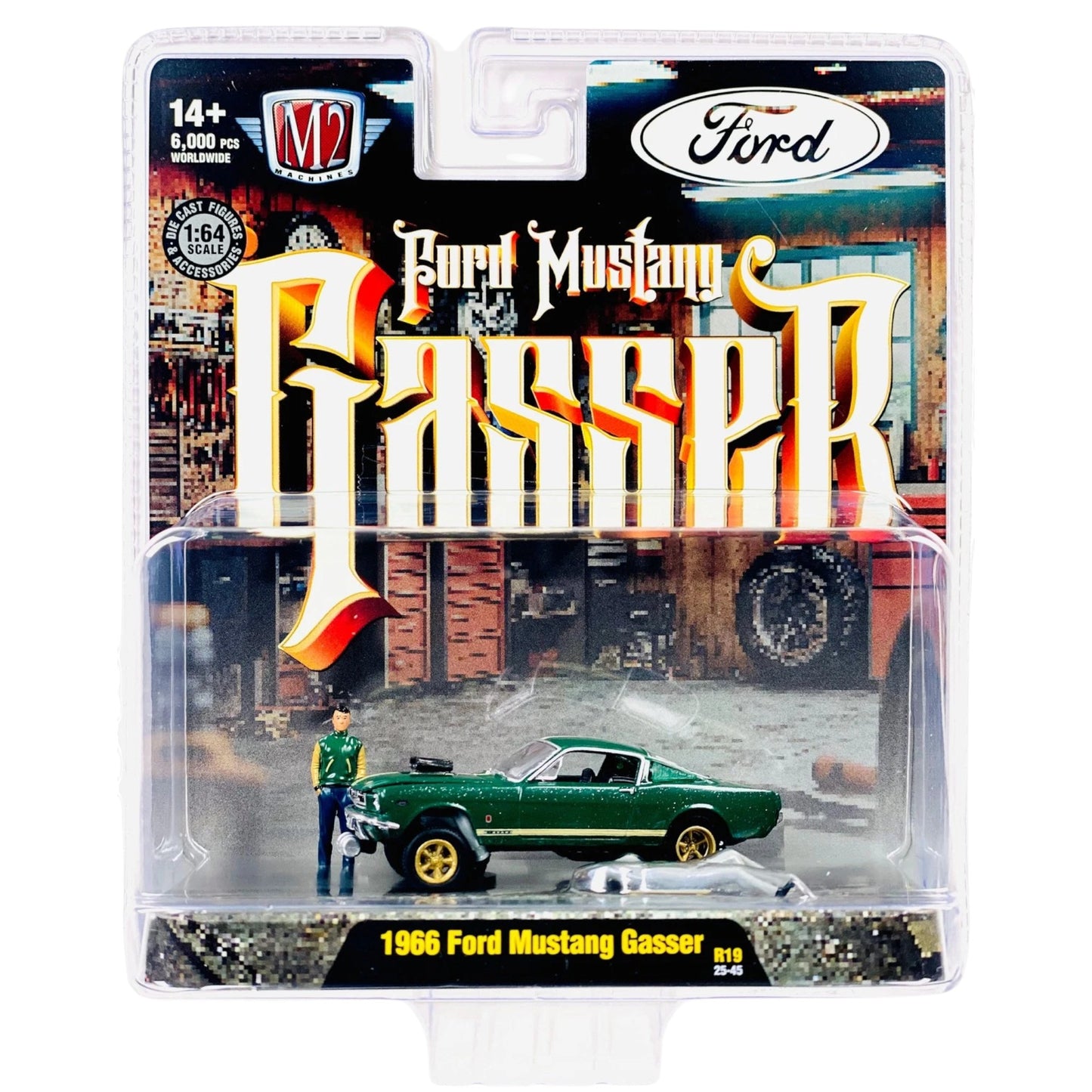 M2 Machines - 1966 Ford Mustang Gasser Auto Figs Diorama - 67500-R19-45