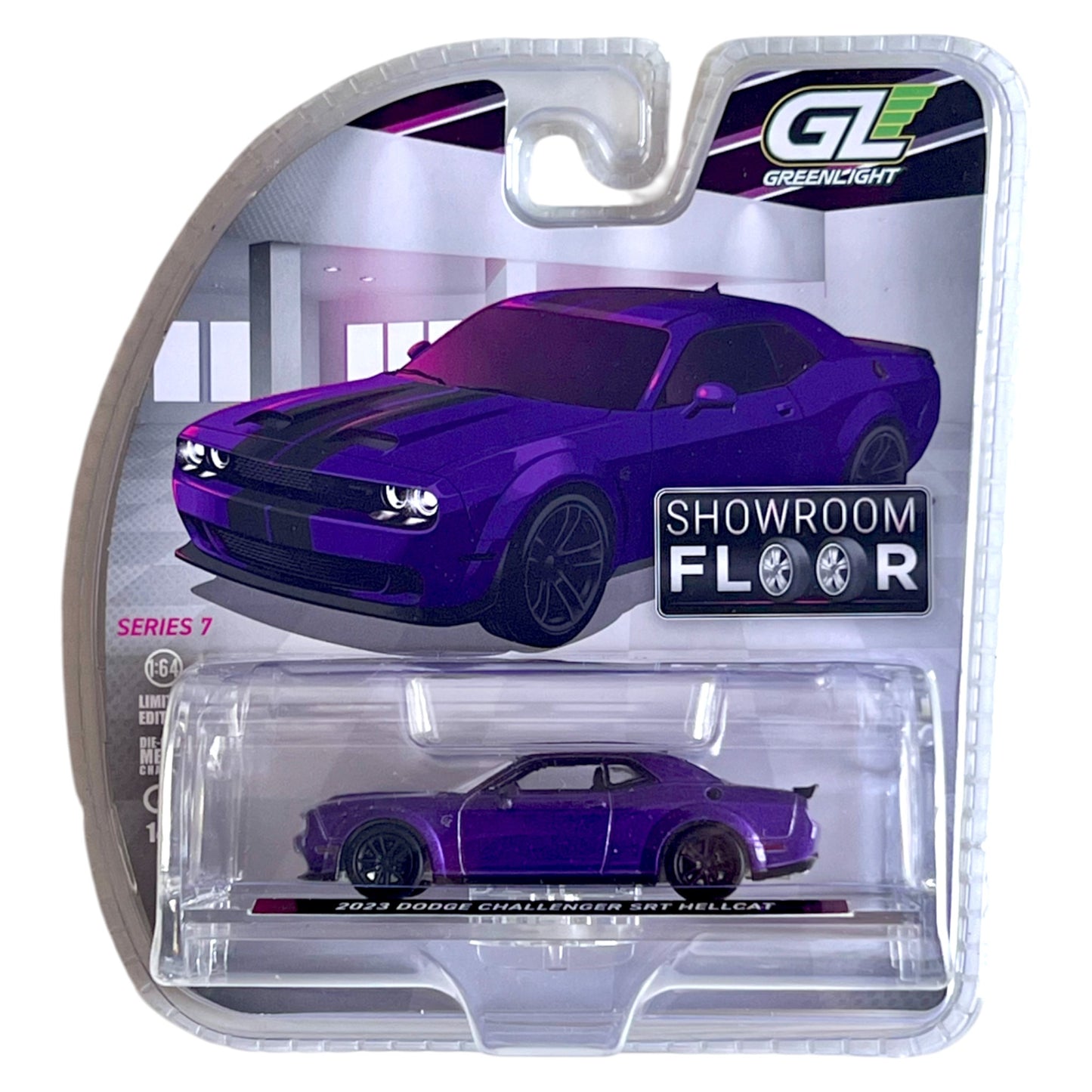 Greenlight - 2023 Dodge Challenger SRT Hellcat - Plum Crazy - Showroom Floor Series 7 - 68070-A