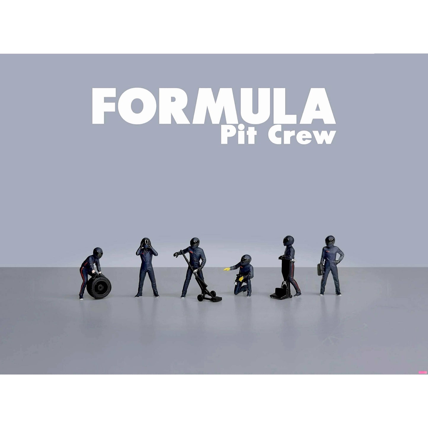 American Diorama - Pre-Order - Formula Pit Crew Figures – Team Blue - AD-2442