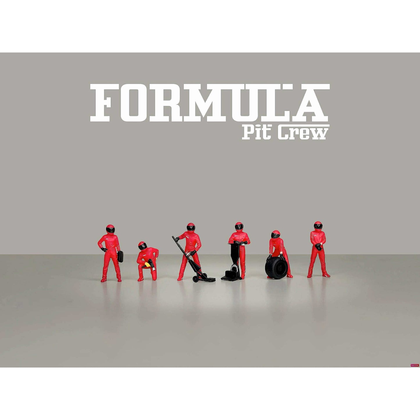 American Diorama - Pre-Order - Formula Pit Crew Figures – Team Red - AD-2443