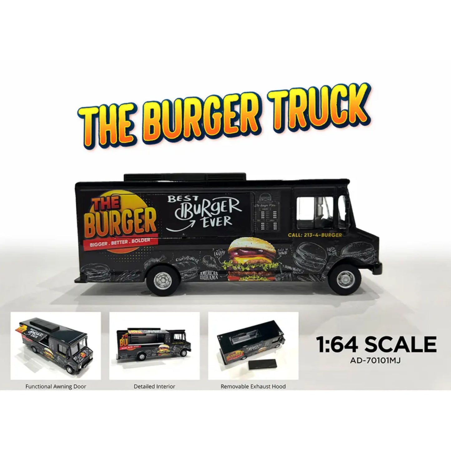 American Diorama - Burger Food Truck - AD-70101MJ - Mijo Exclusice - 1:64