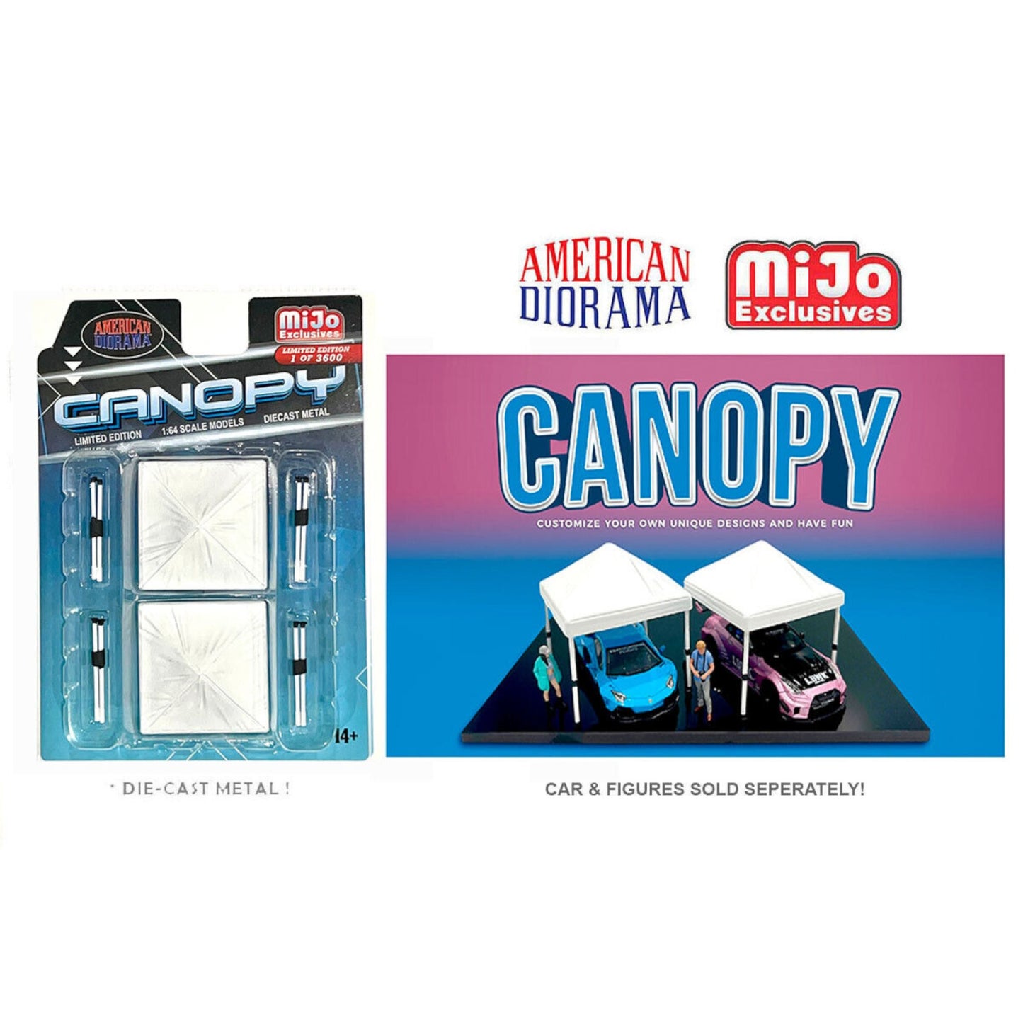 American Diorama - Canopy set of 2, white - AD-76523-MJ - Mijo-Exclusive - Zelt