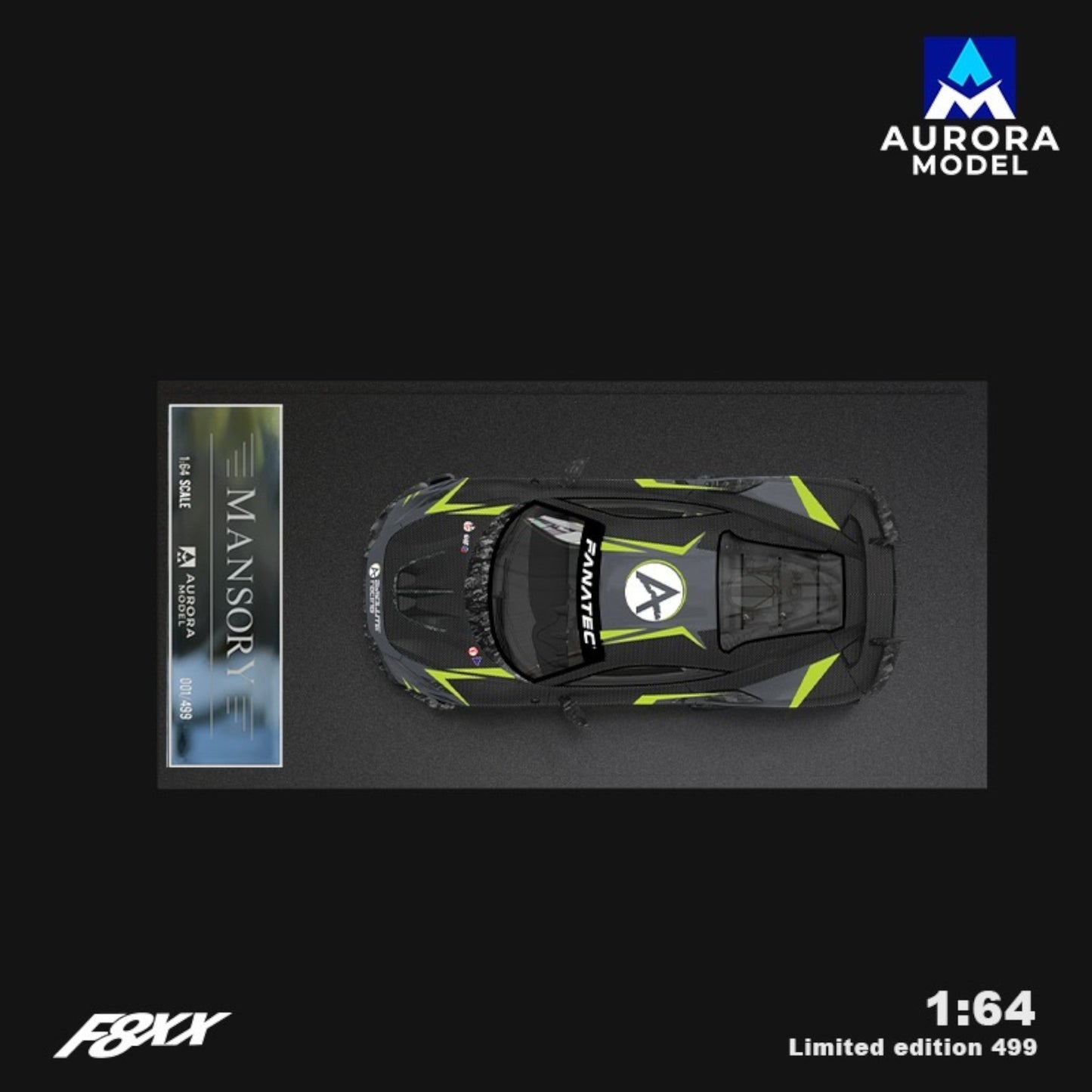 Aurora Models - Pre-Order - F8 Tributo, Mansory modified F8XX, black mit Figur - AM646518-1