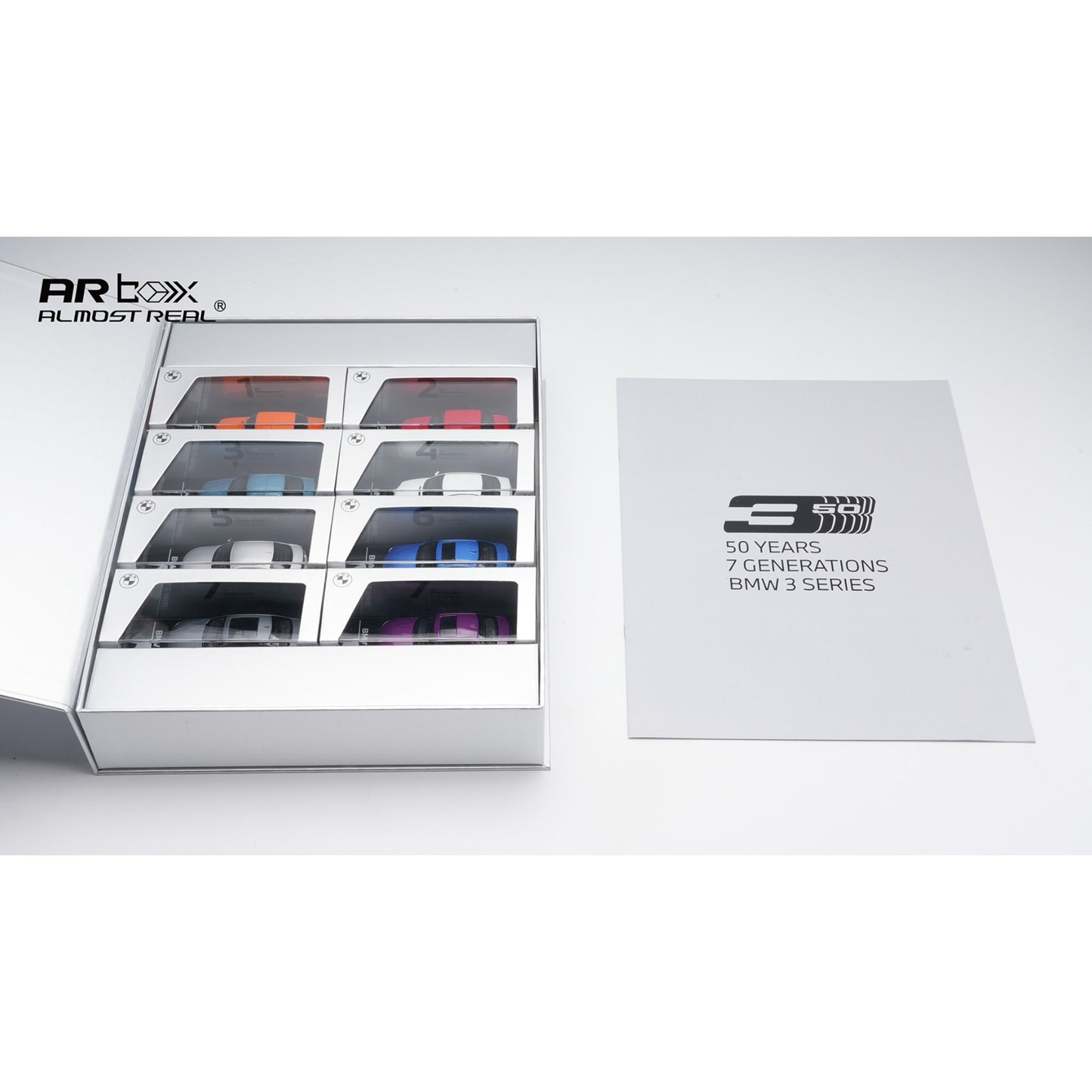 AlmostReal - Pre-Order - BMW 3 Series Box Set (8Cars) - 50 years of 3er BMW - ARB64-BMW3-BOX