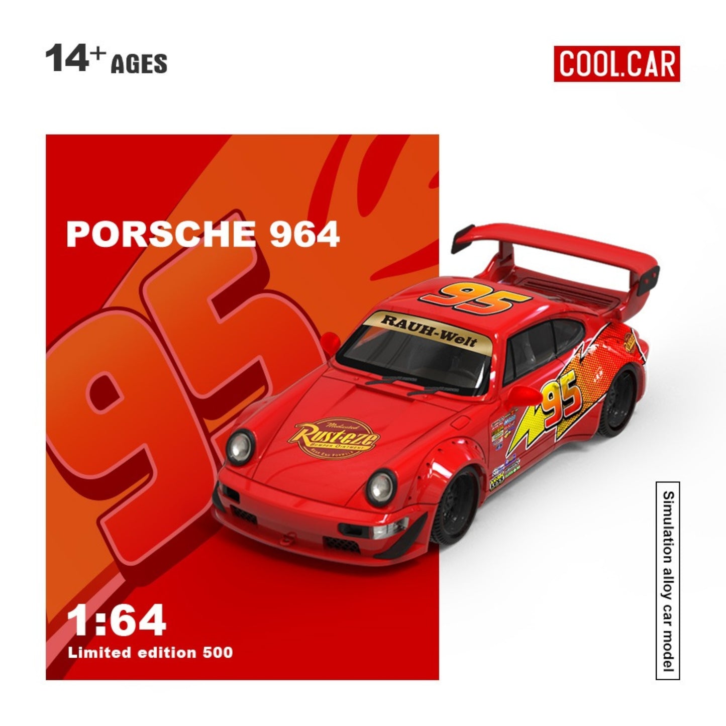 Pre-Order bis 19.09.2025 - CoolCar - Porsche 964 Lightning McQueen Paint - CC640883