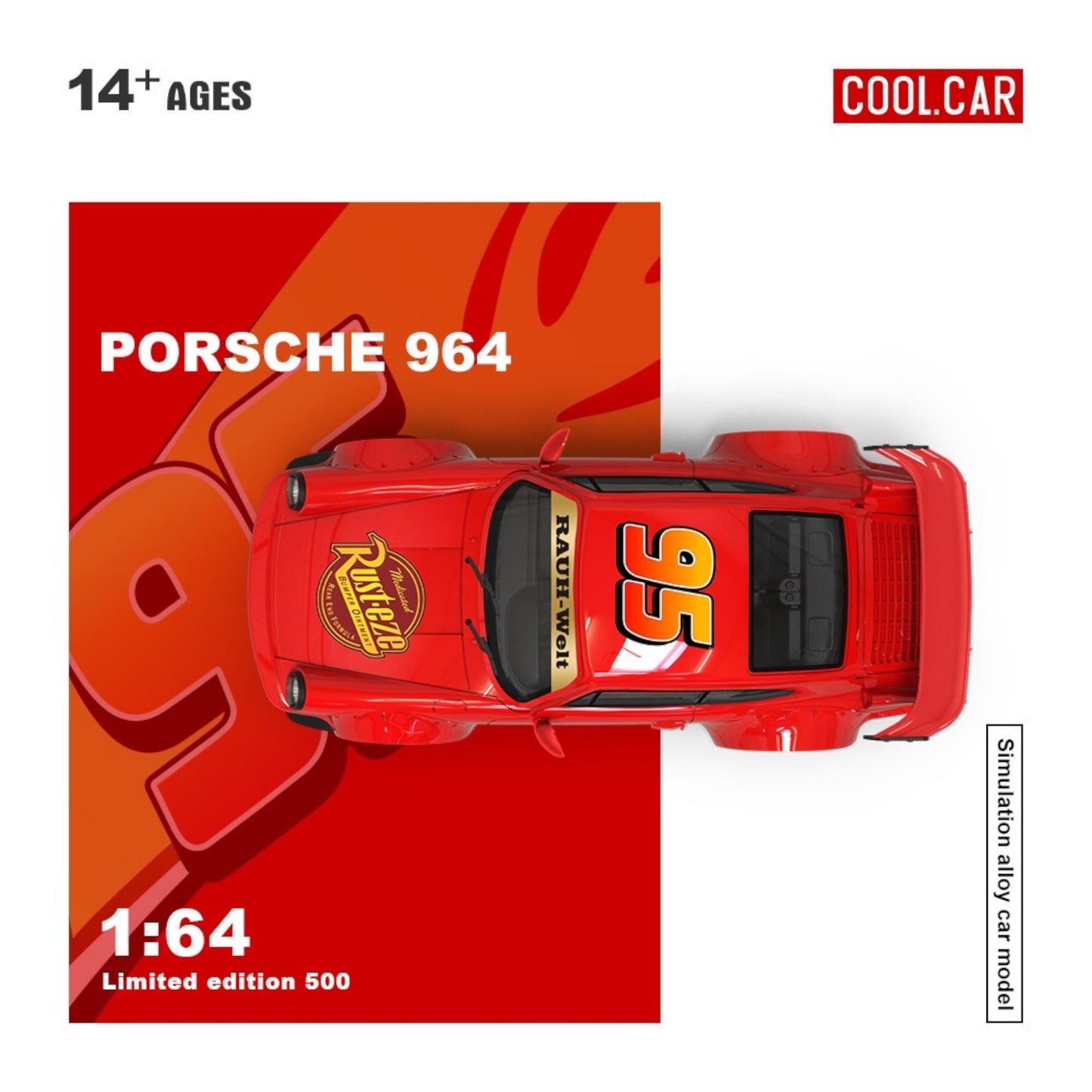 Pre-Order bis 19.09.2025 - CoolCar - Porsche 964 Lightning McQueen Paint - CC640883