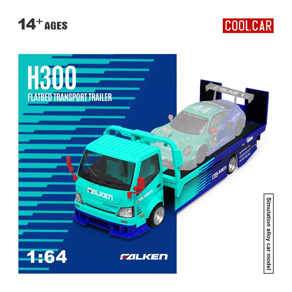 CoolCar - Pre-Order - H300 flat transport trailer, Falken blue - CC647232
