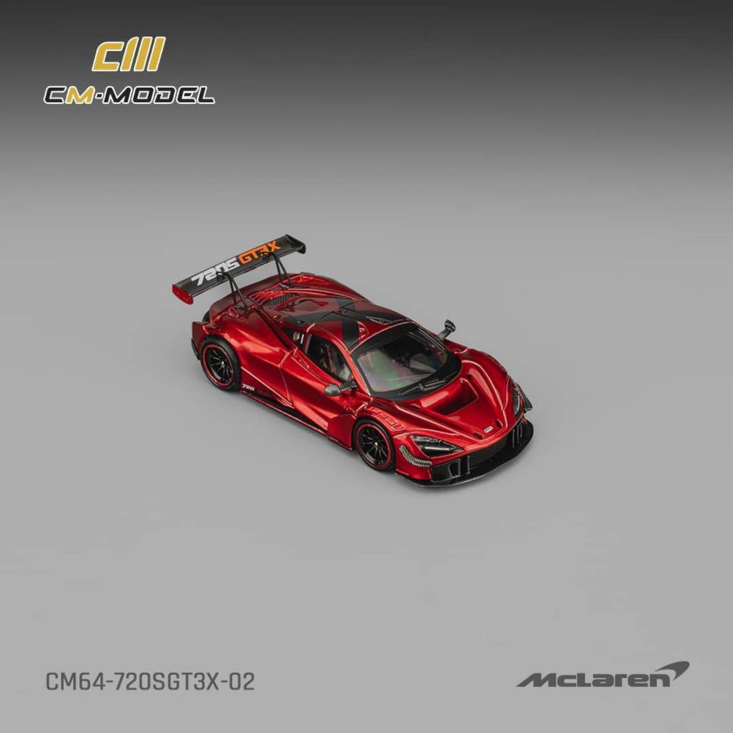 CM Model - Pre-Order - McLaren 720S GT3X, metallic red - CM64-720GT3X-02