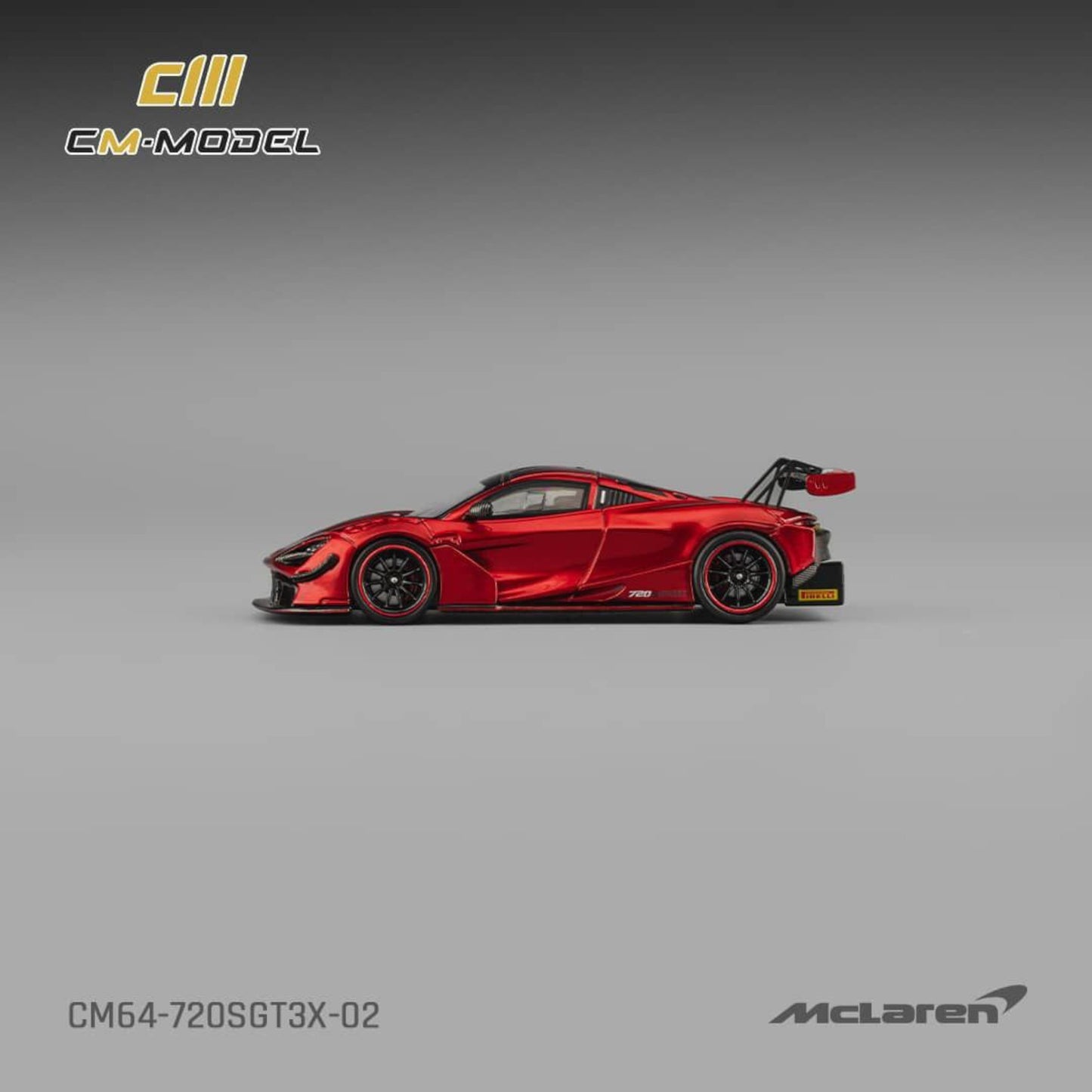 CM Model - Pre-Order - McLaren 720S GT3X, metallic red - CM64-720GT3X-02