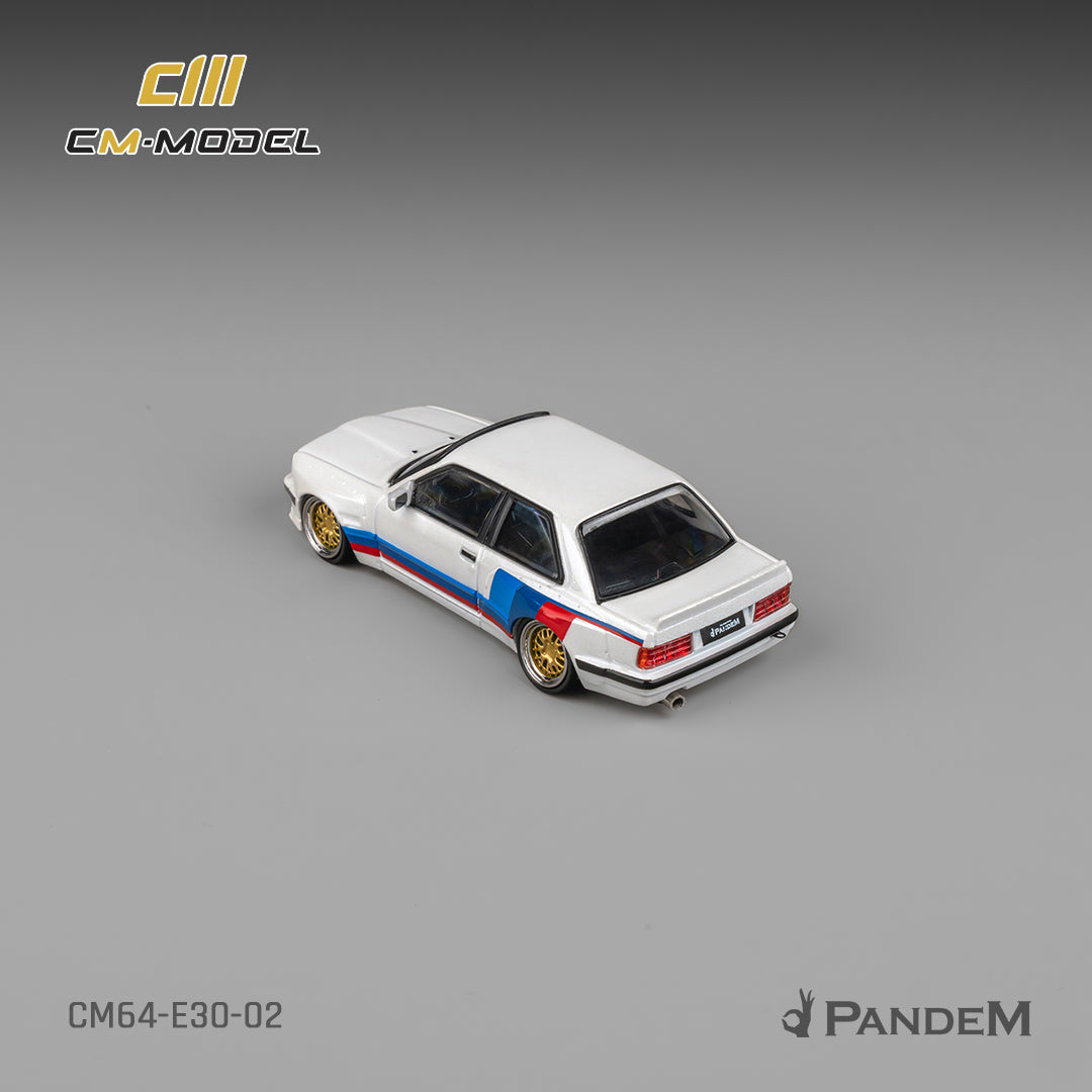 CM Model - Pre-Order - Pandem M3 E30 Alpine White with M Tri-Stripes - CM64-E30-02