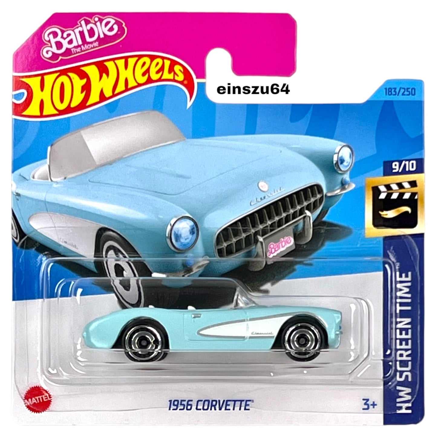 Hot Wheels 2023 - 1956 Corvette - Screen Time 9/10 - HKK87 - 183/250 - Barbie