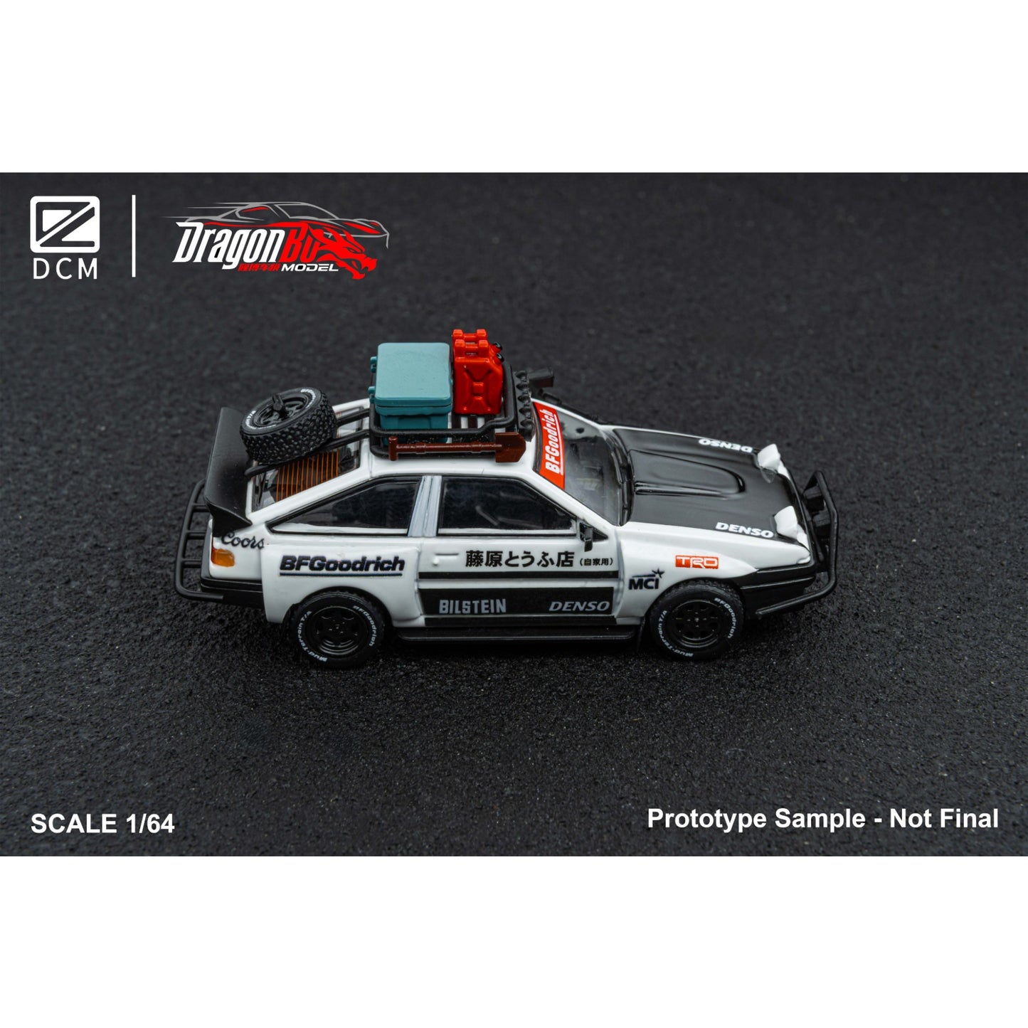 D.BO Models - Pre-Order - AE86 Dooms Day, Black & White - DBM64-AE86D-BW