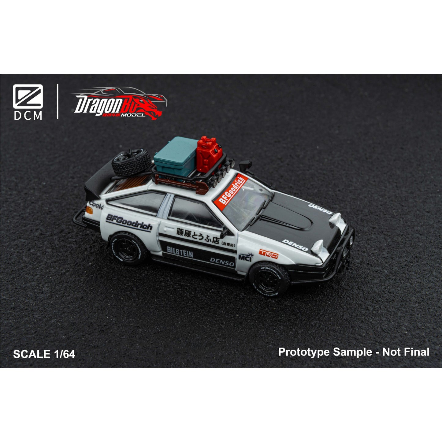 D.BO Models - Pre-Order - AE86 Dooms Day, Black & White - DBM64-AE86D-BW