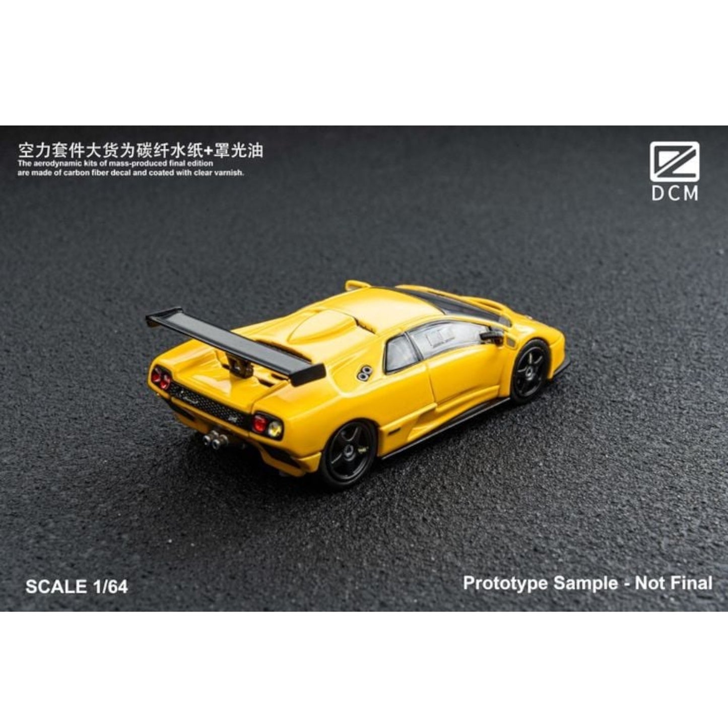 DCM Models- Pre-Order - Lamborghini Diablo GT-R, yellow - DCM64-DIAGTR-YL