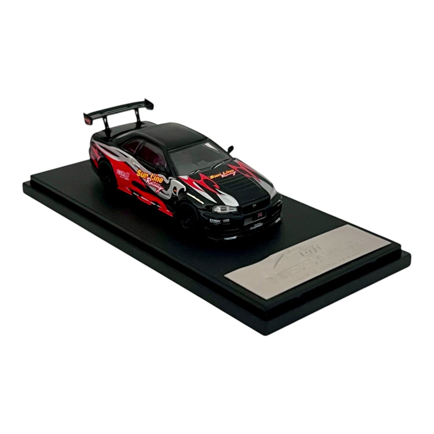 Fuji Model - Skyline GT-R R34 Z-Tune, Black-Red Flame Livery - FM64-R34-BLK