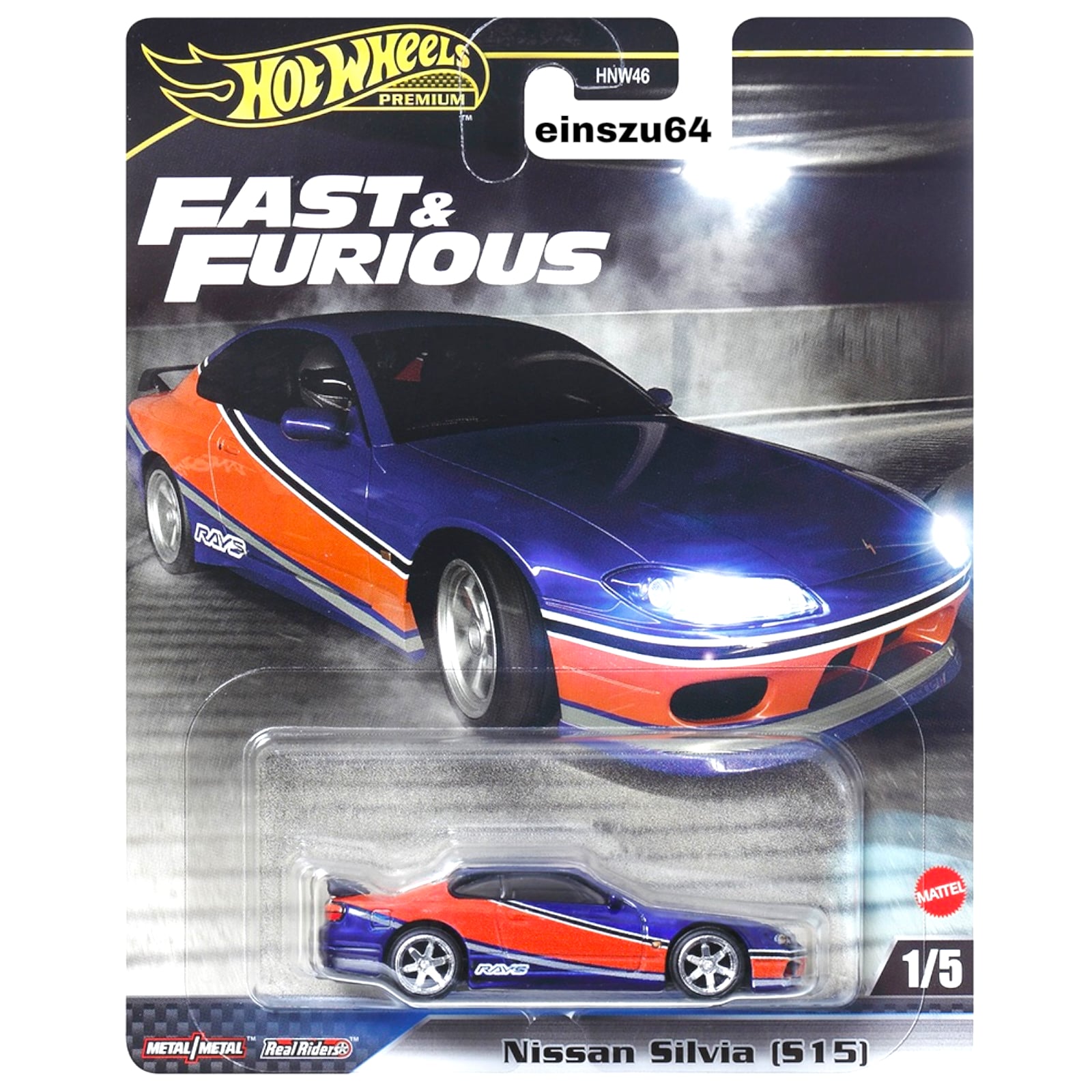 Hot Wheels 2024 - Fast & Furious- Pre-Order - Nissan Silvia (S15) - HR –  einszu64