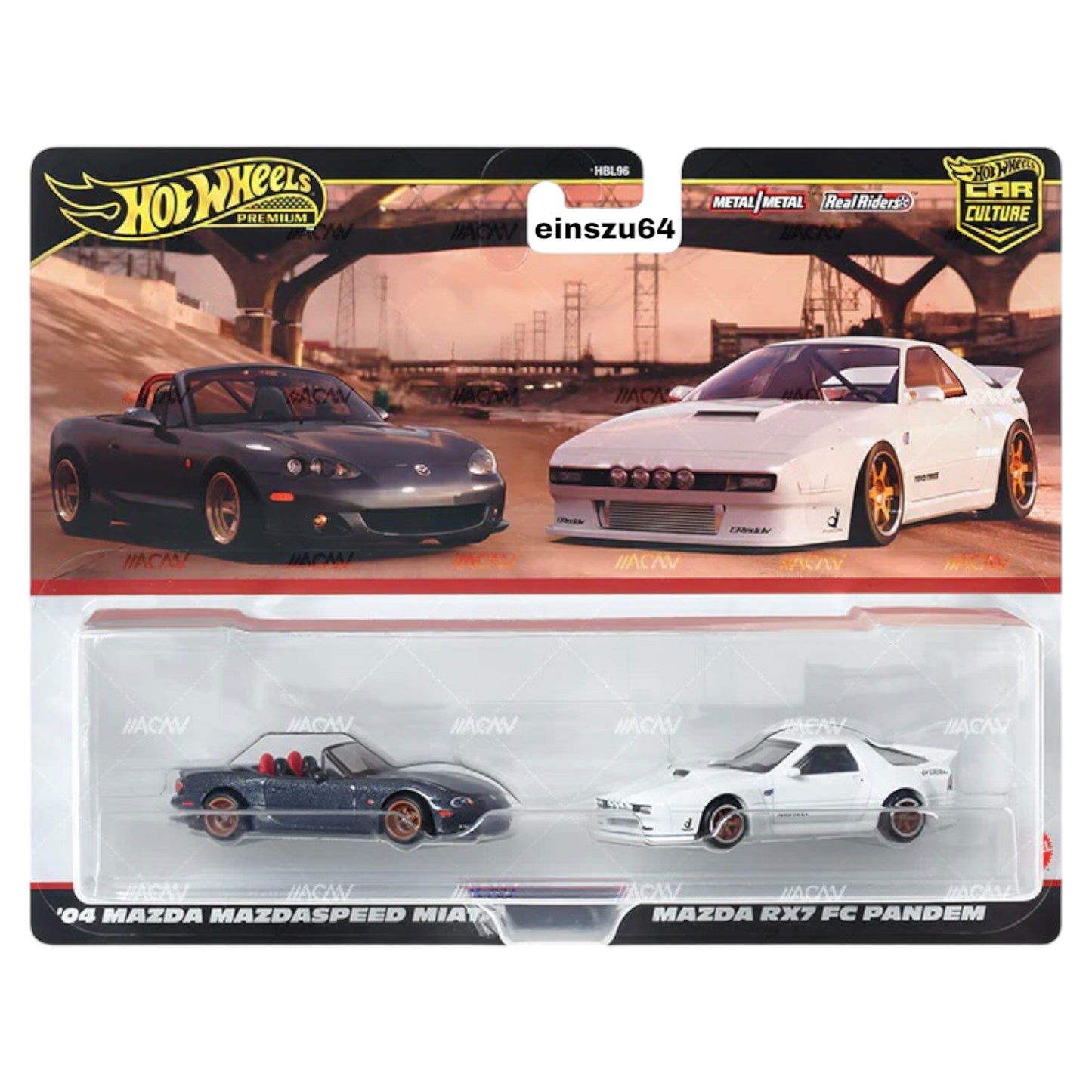 Hot Wheels 2024 - 2-Pack - ´04 Mazda Speed Miata & Mazda RX7 FC Pandem - HRR75