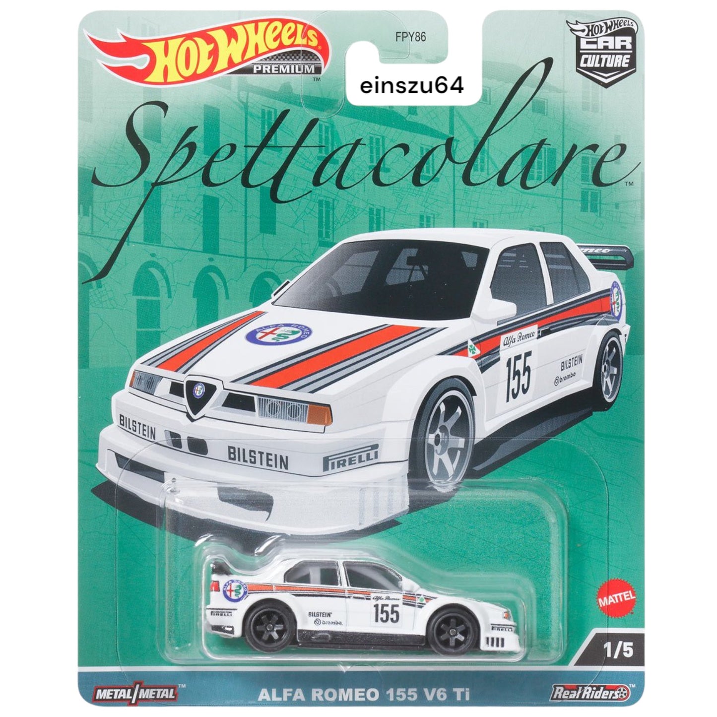 Hot Wheels 2023 - Spettacolare - Alfa Romeo 155 V6 TI - HKC48 - Car Culture - 1:64