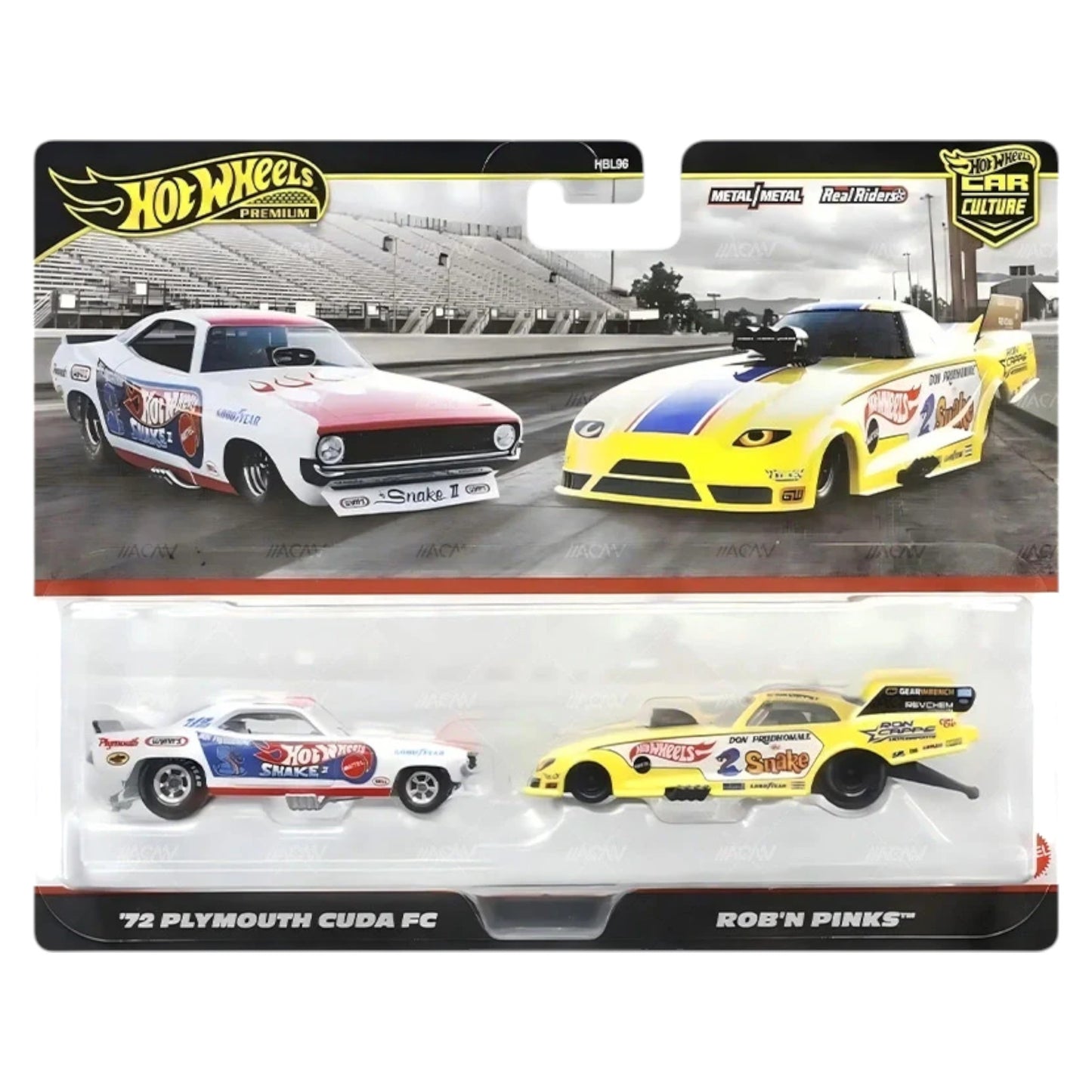 Hot Wheels 2025 - 2-Pack - '72 Plymouth 'Cuda Funny Car & Snake II Dragster - JBL01