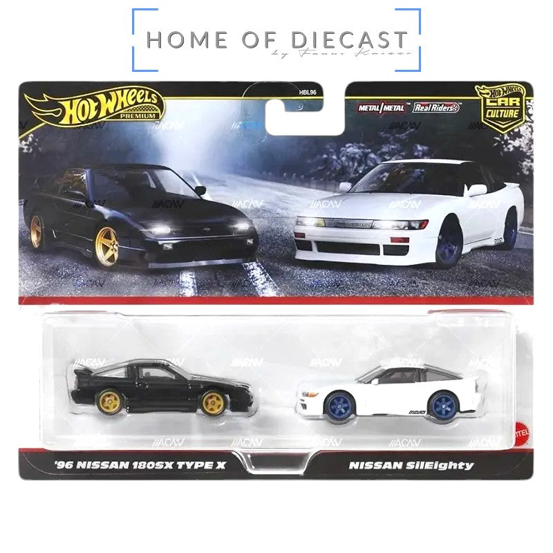 Hot Wheels 2025 - 2-Pack - '96 Nissan 180SX Type X - Nissan SilEighty - JBK96