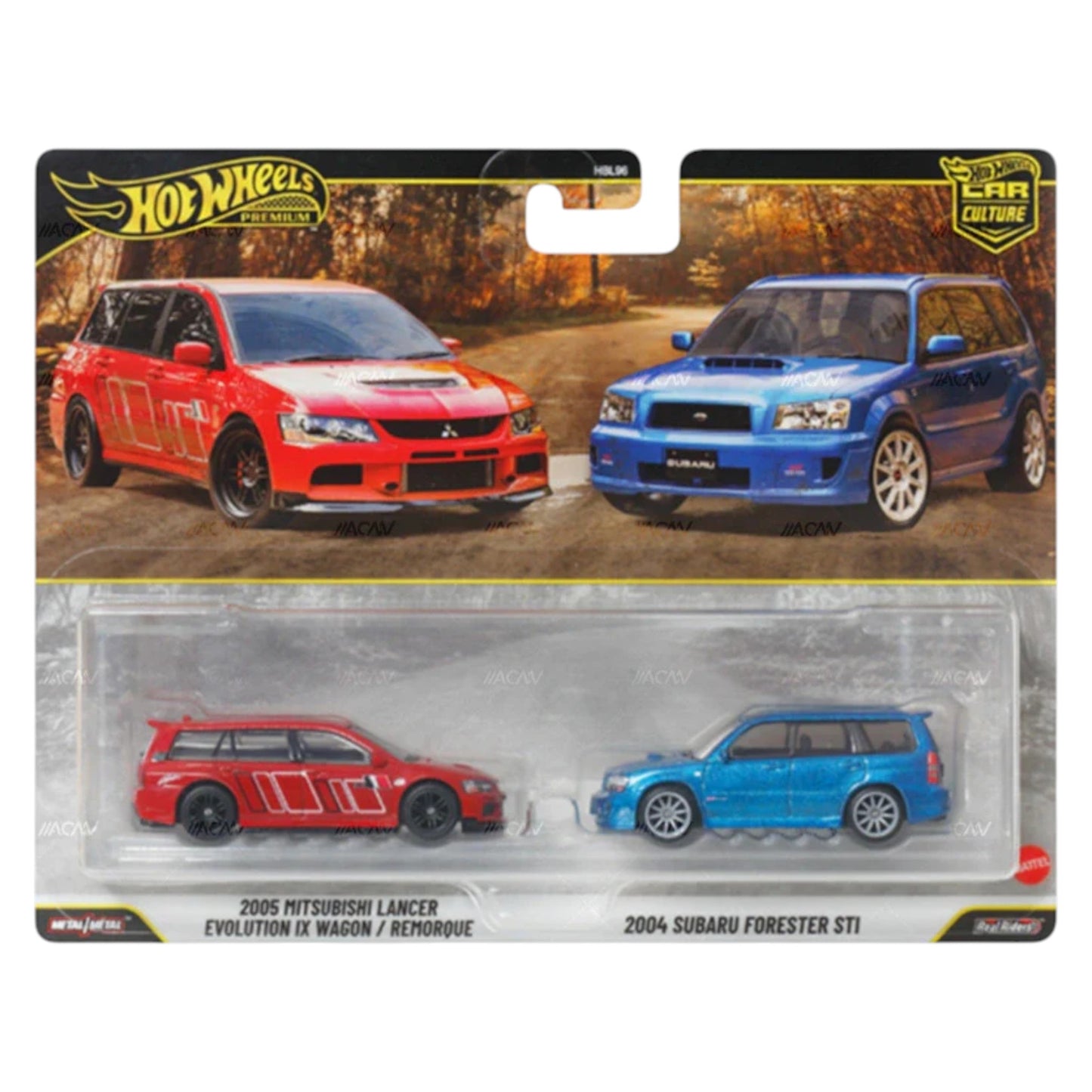 Hot Wheels 2026 - Pre-Order - 2-Pack - 2005 Mitsubishi Lancer Evolution IX Wagon & 2004 Subaru Forester STI
