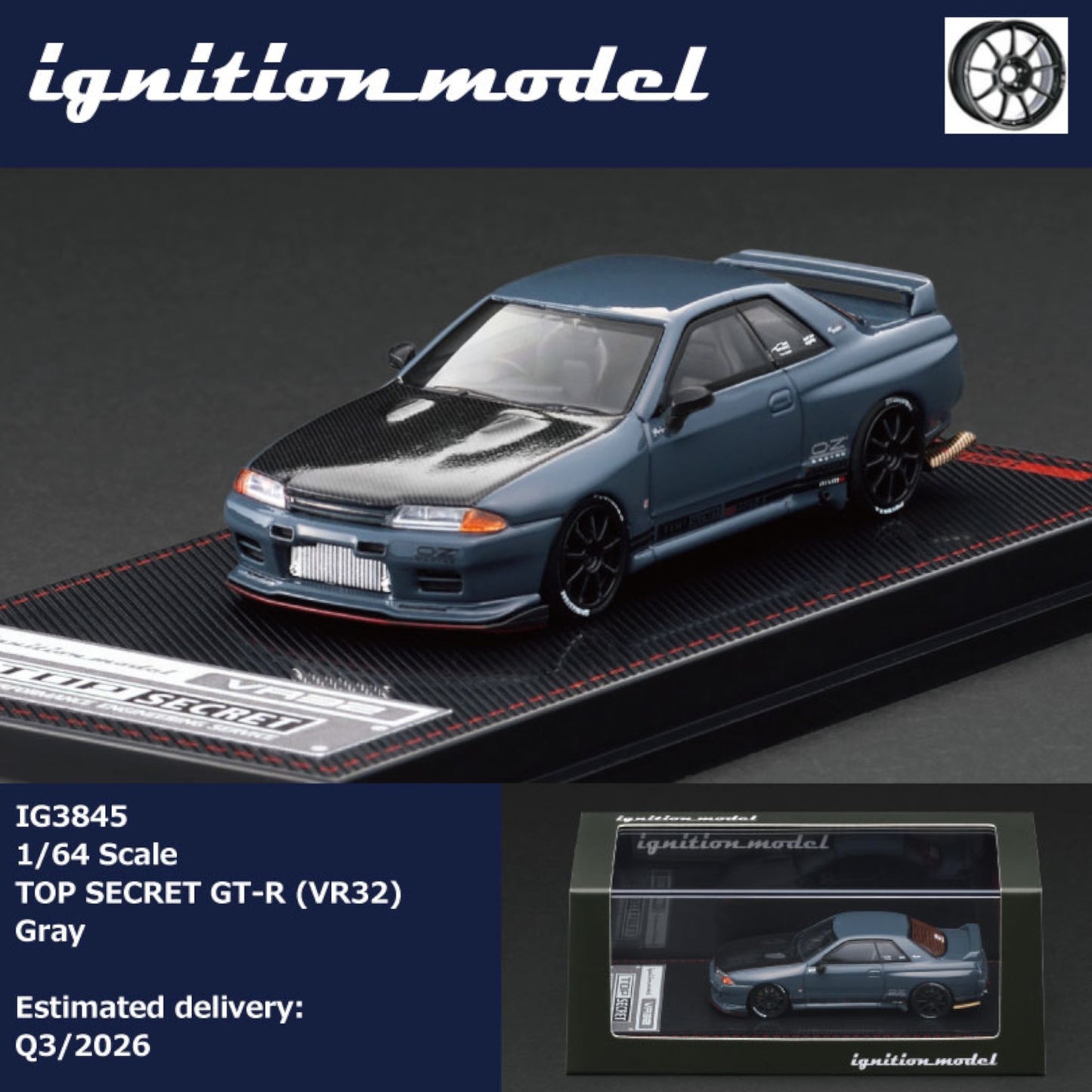 Ignition - Pre-Order - TOP SECRET Nissan Skyline GT-R (VR32), gray - IG3845