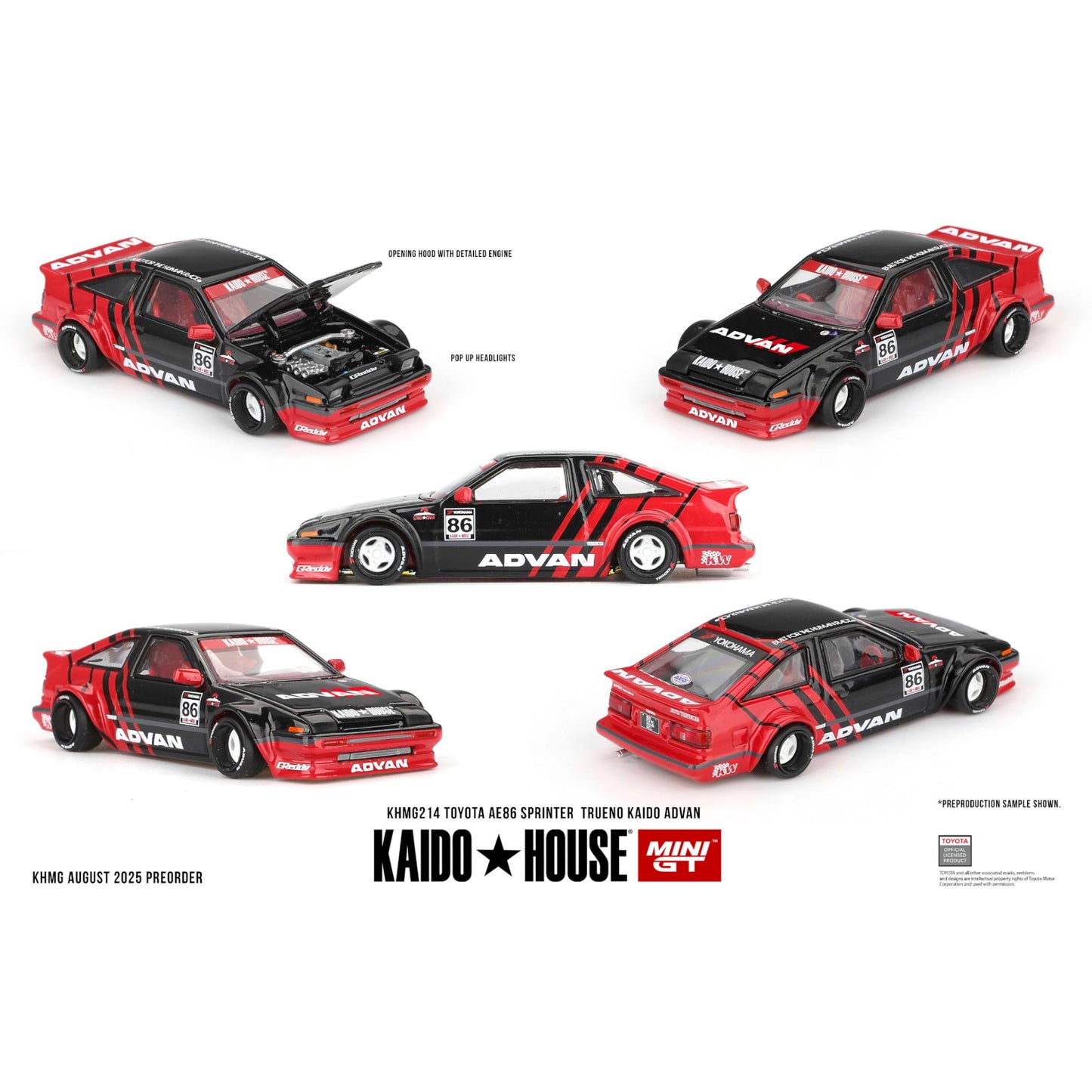 Mini GT Kaido House - Pre-Order - Toyota AE86 Sprinter Trueno Kaido Advan - KHMG214