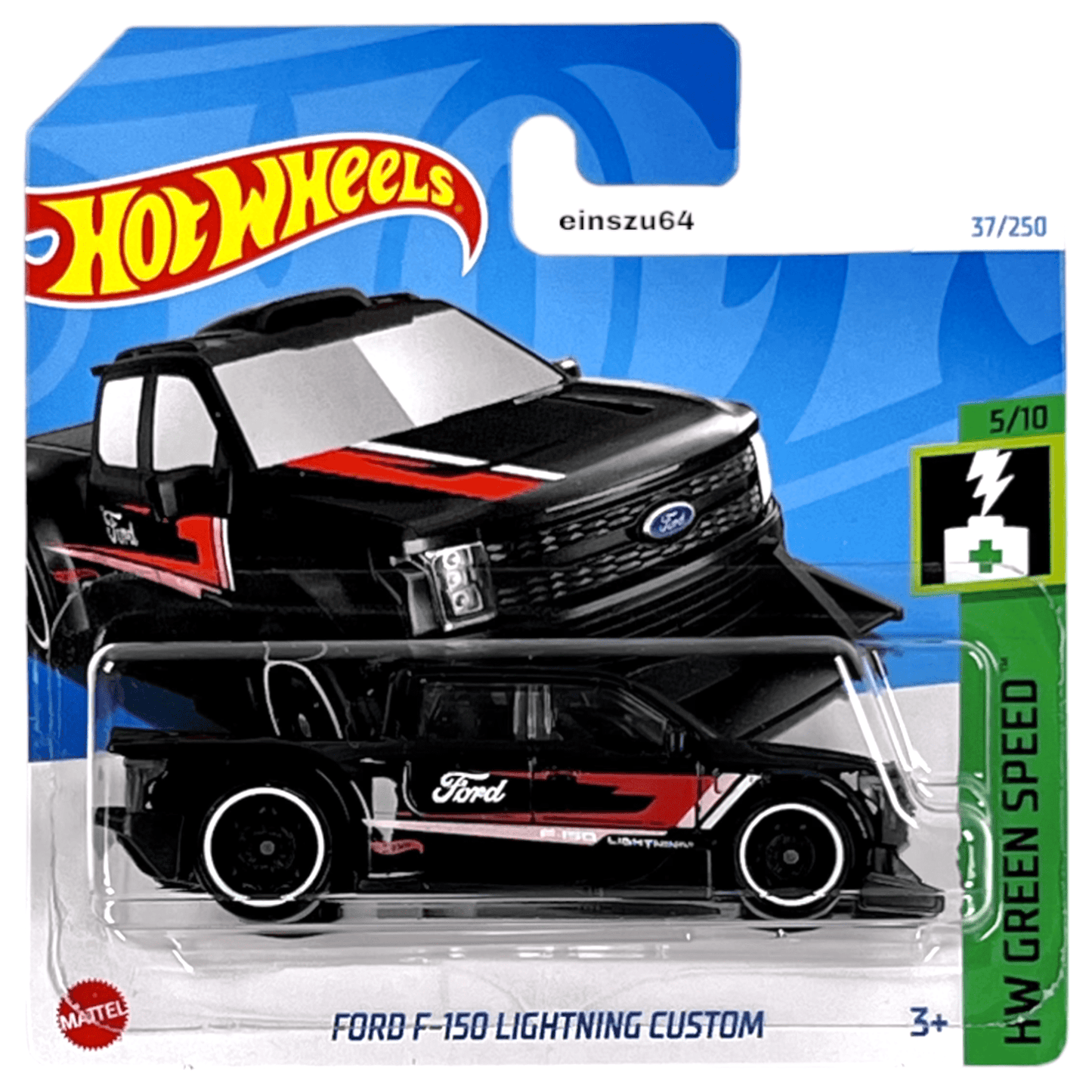 Hot Wheels 2024 - Ford F-150 Lightning Custom - Green Speed 5/10 - HTD01 37/250