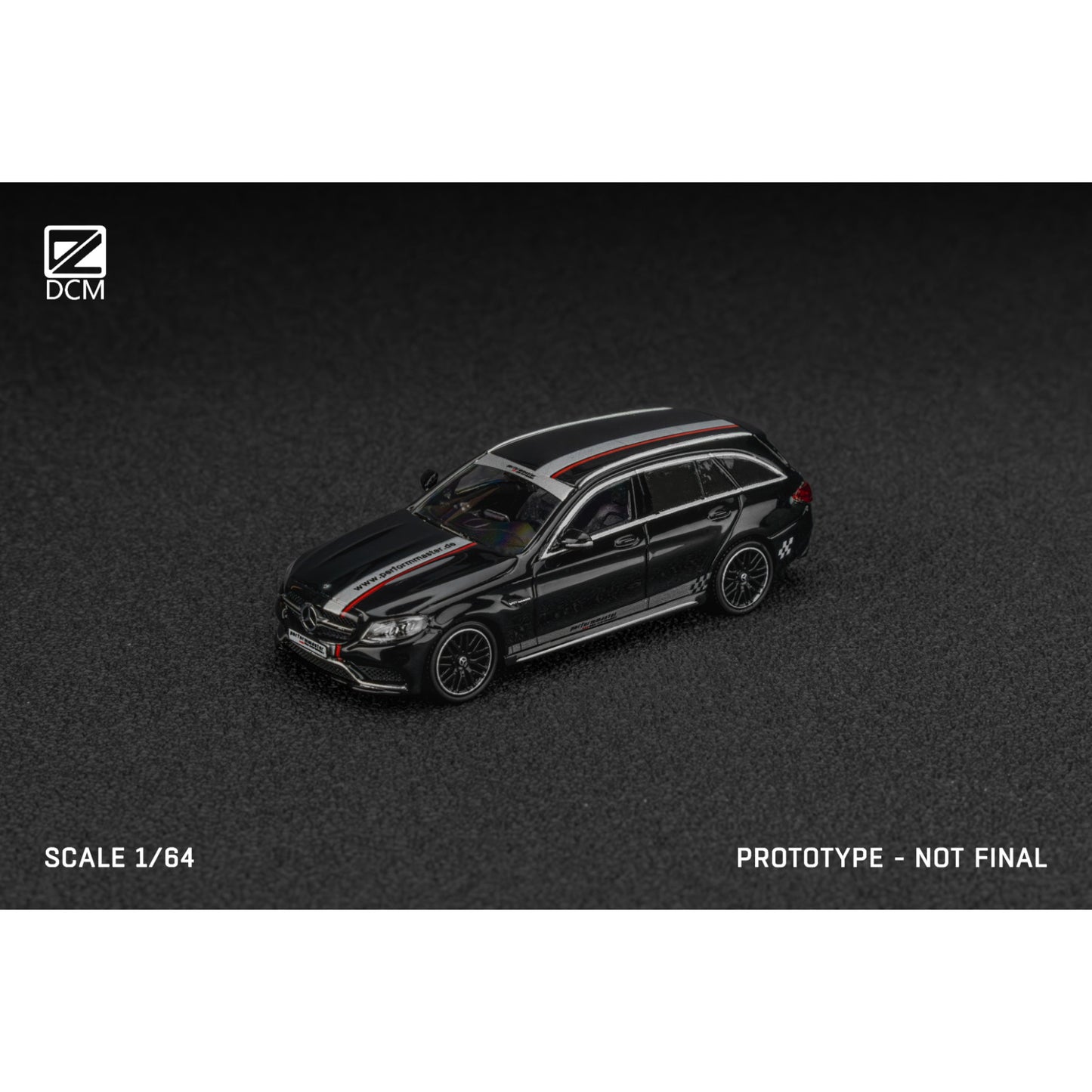 Pre-Order bis 23.08.2025 - DCM Models - C63S AMG S205, Wagon, Black with Silver Livery