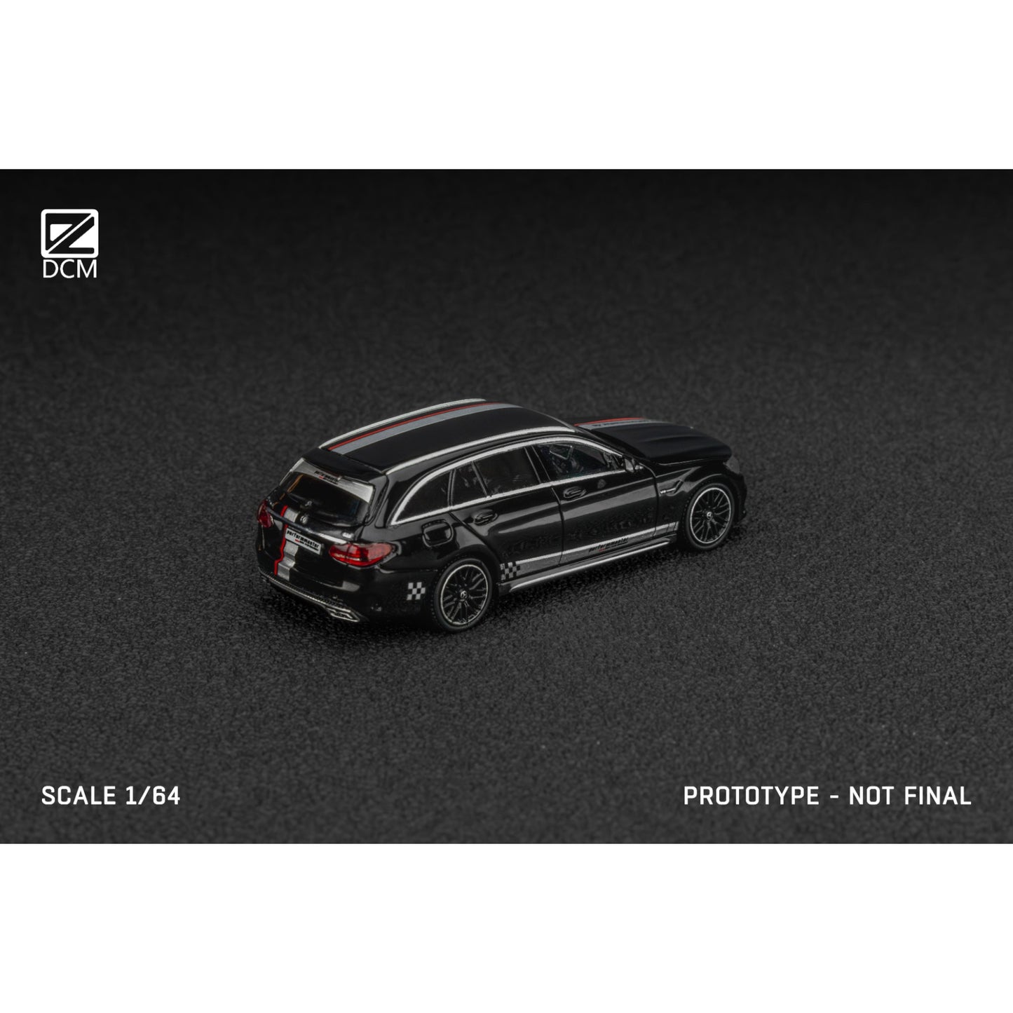 Pre-Order bis 23.08.2025 - DCM Models - C63S AMG S205, Wagon, Black with Silver Livery