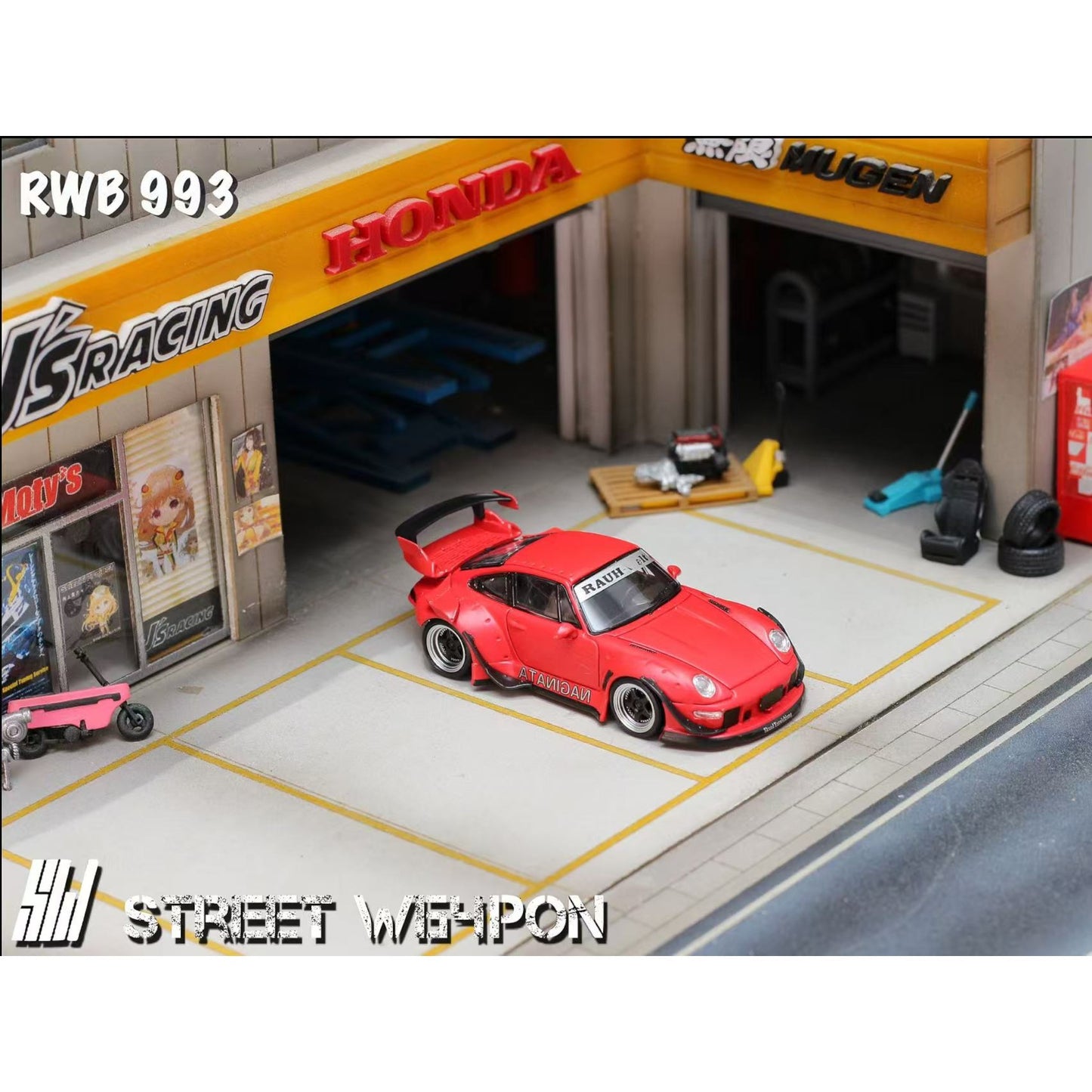 Pre-Order bis 28.08.2025 - StreetWeapon - RWB993 Naginata Red GT Wing
