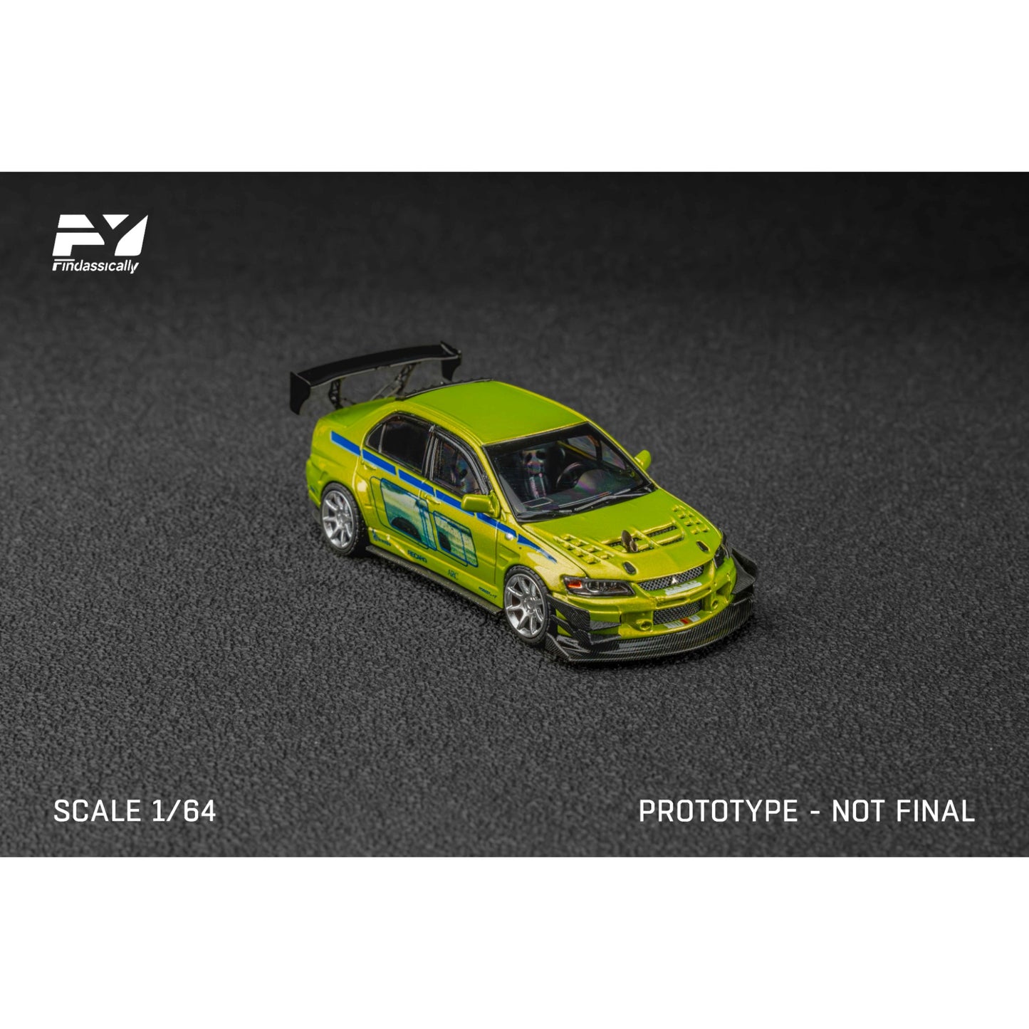 FinClassically - Pre-Order - Misubishi Lanver Evolution 9, green - FC64-EVO9-GRN