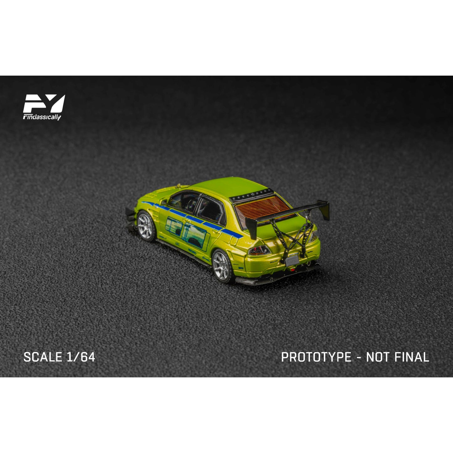 FinClassically - Pre-Order - Misubishi Lanver Evolution 9, green - FC64-EVO9-GRN