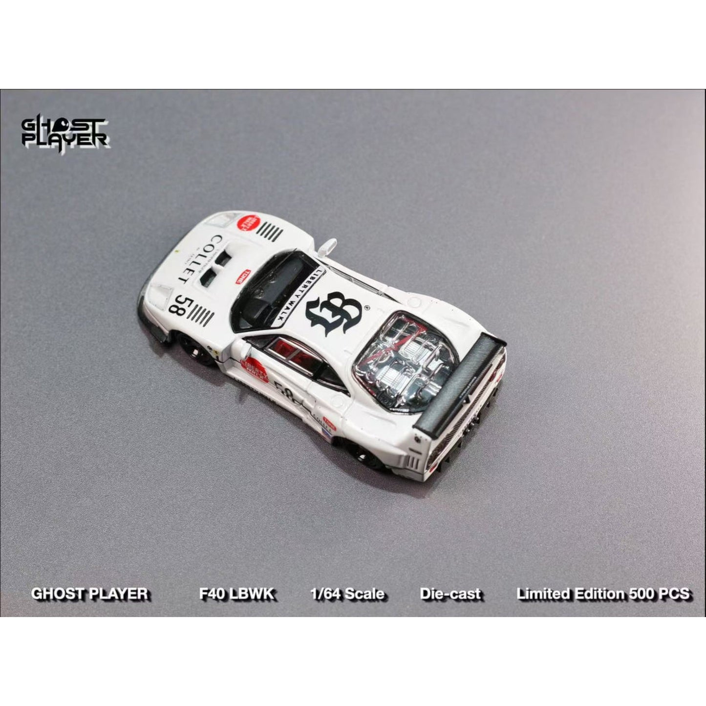 Ghost Player - Pre-Order - Ferrari F40 LBWK #58, white - STW209